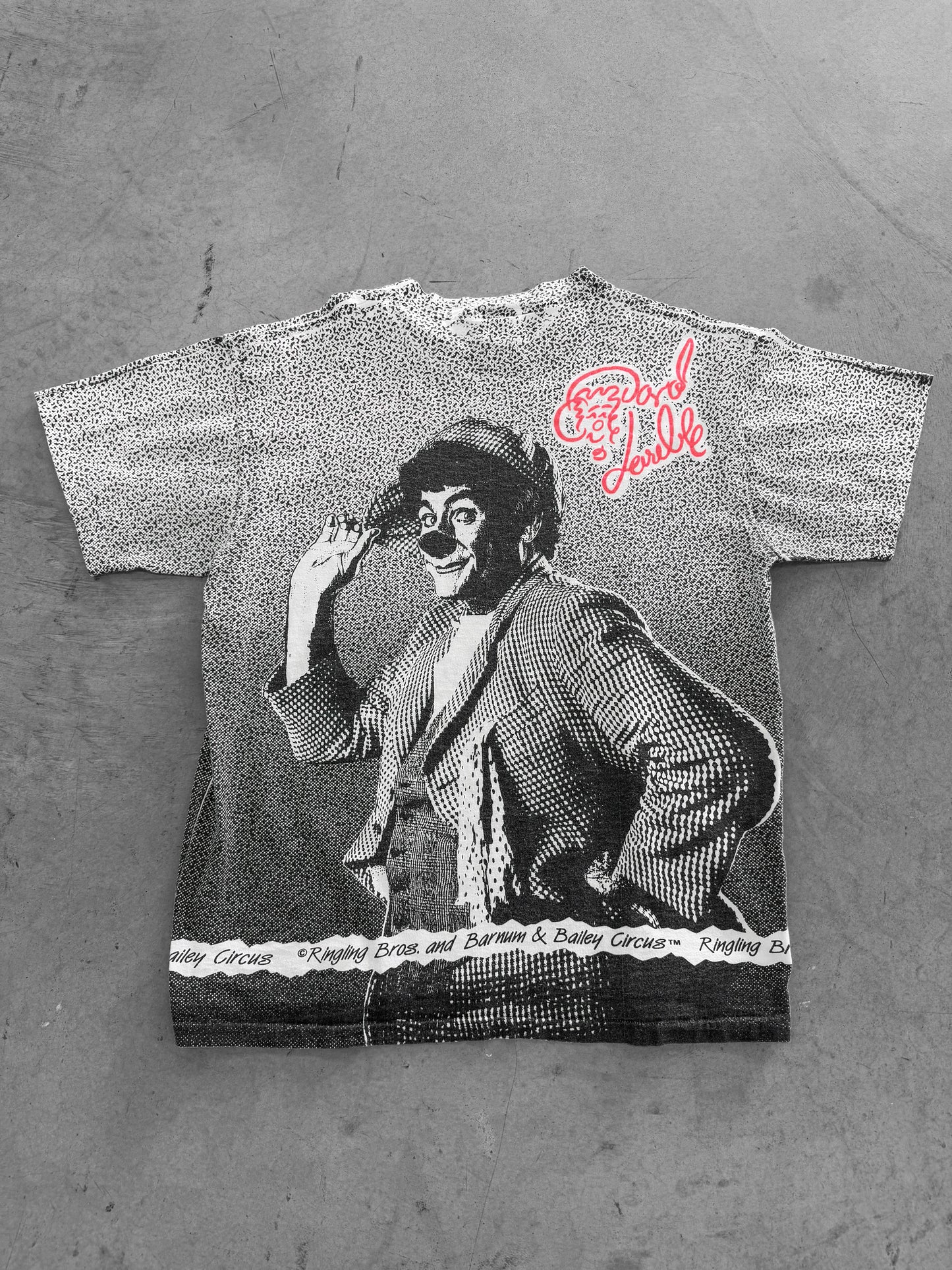 Vintage 1990s Ringly Bros Circus Clown AOP Tee ( Large )