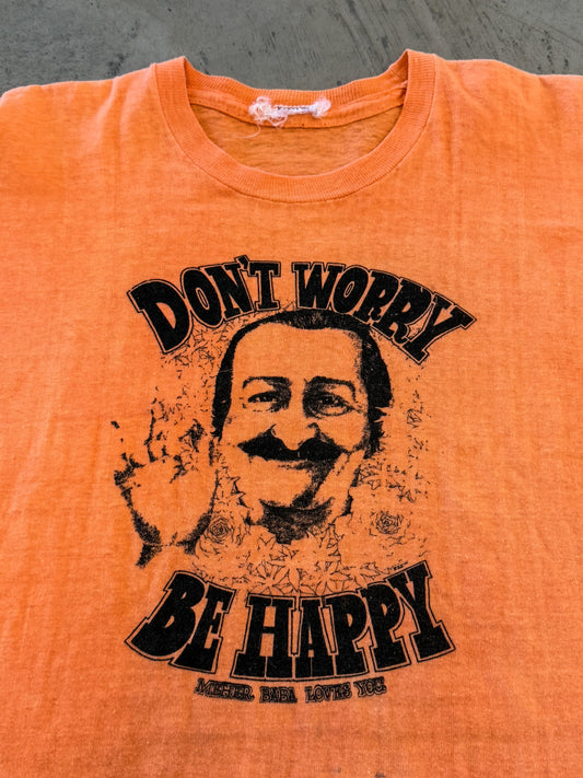 Vintage 80s Don’t Worry Be Happy Meher Baba Tee ( Medium )