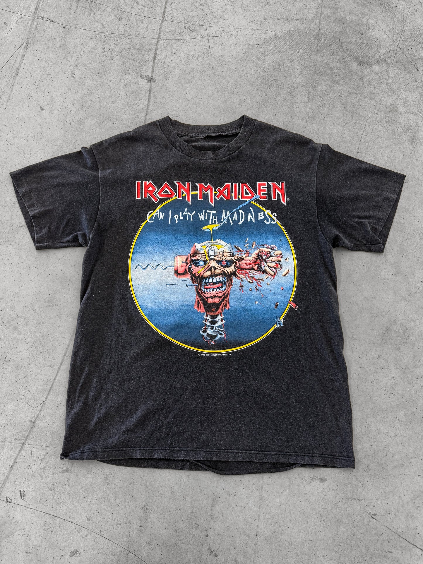 Vintage 80s Iron Maiden “Can I Play With Madness” Band Tee ( Medium )