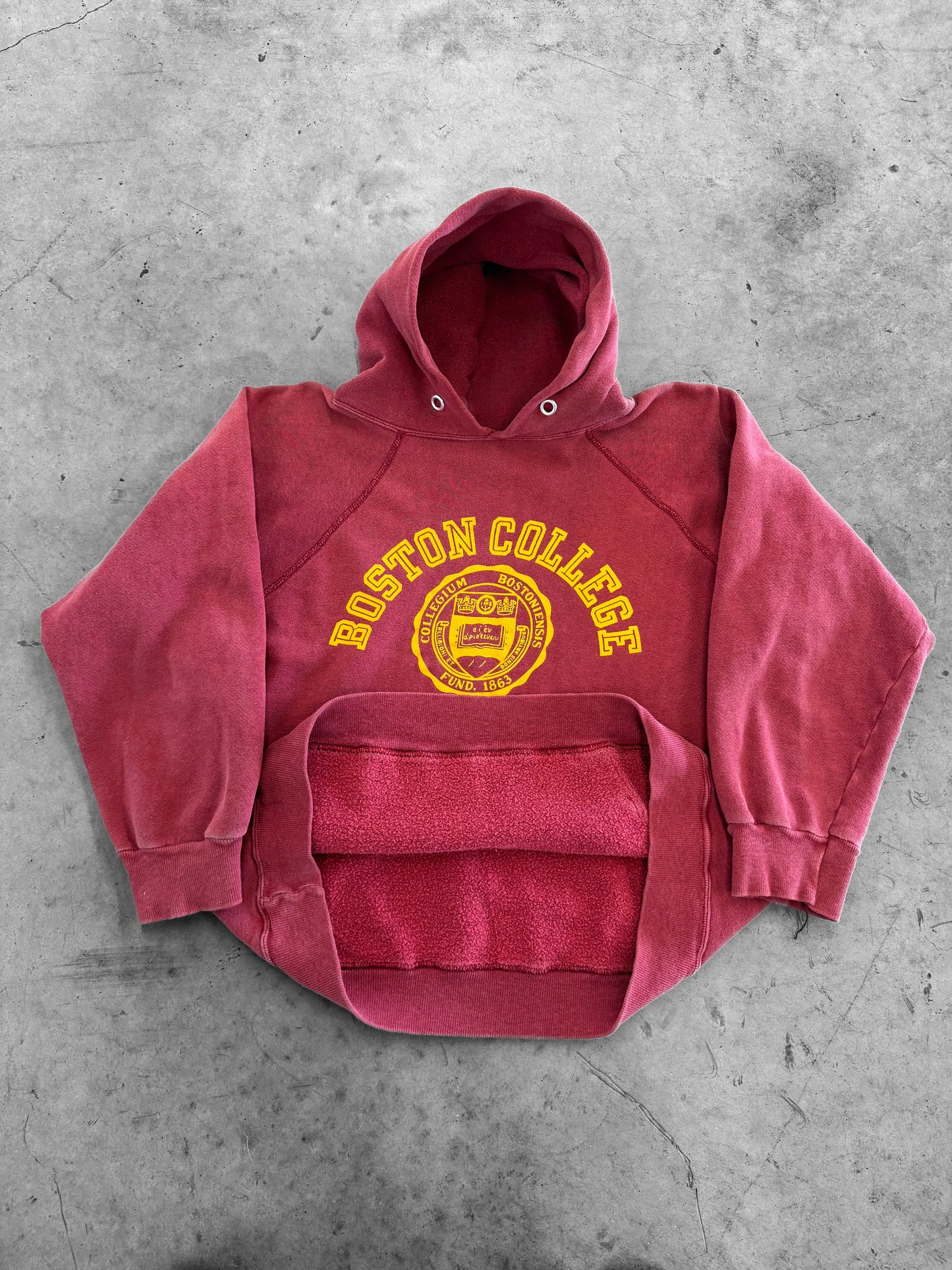 Vintage 8 0 s Boston College Champion Hoodie Sweatshirt ( Medium )