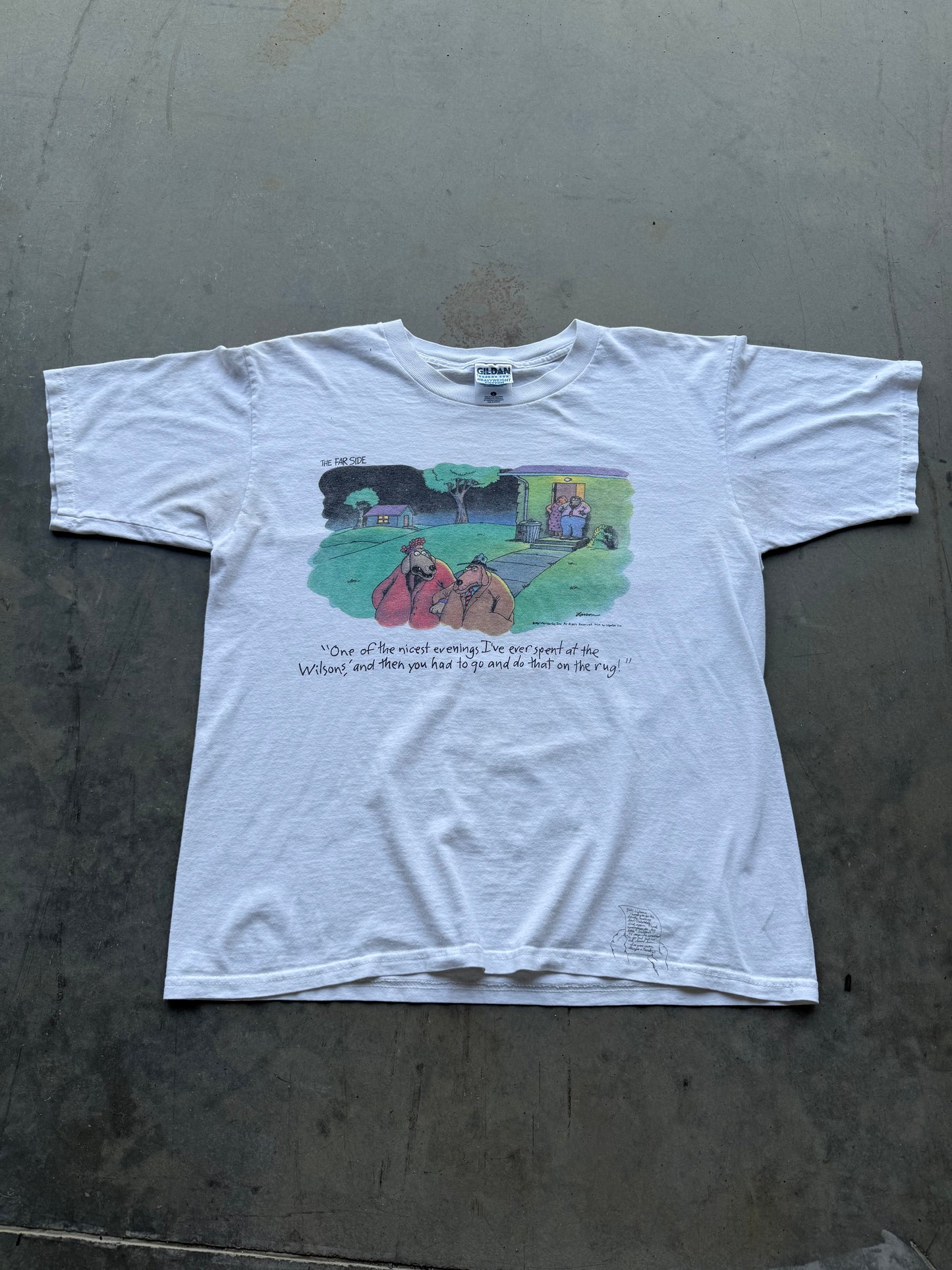 Vintage 90s Farside Graphics Dogs Humor Tee ( Large )