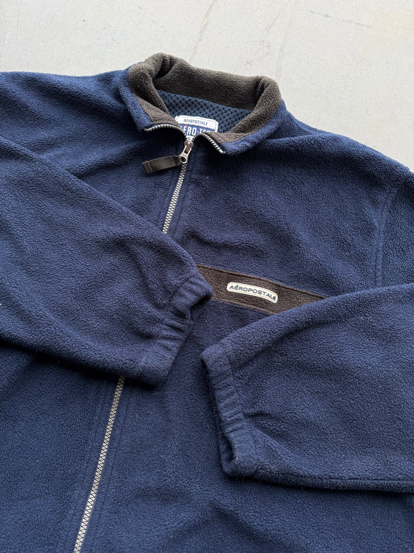 Vintage Early 2000s Aeropostale Aero Tec Zip Up Fleece ( XL )