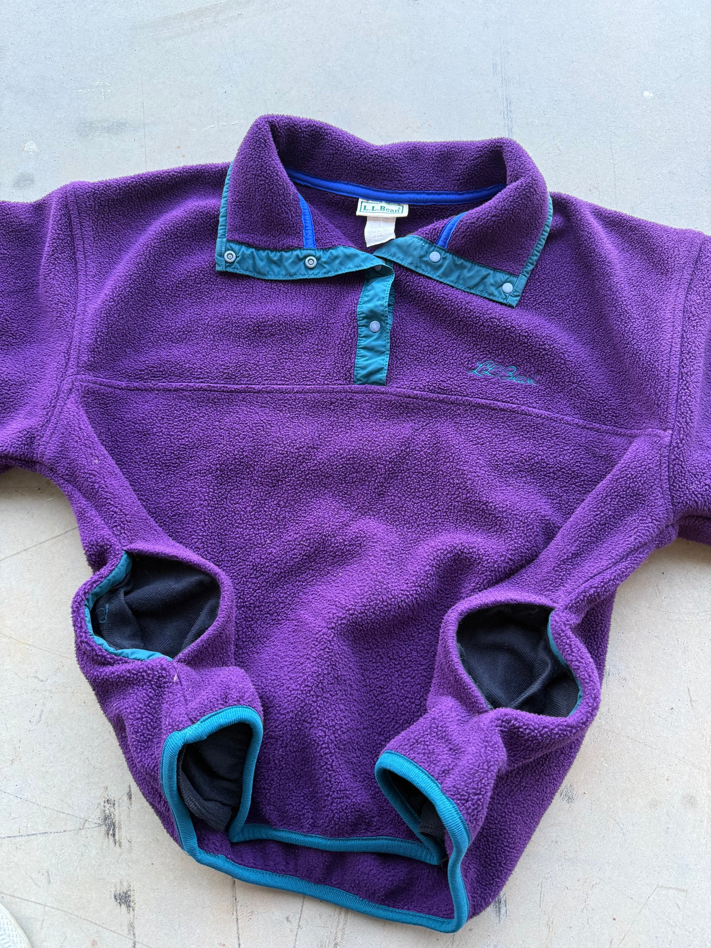 Vintage 90s LL Bean Purple & Green Fleece ( Medium )