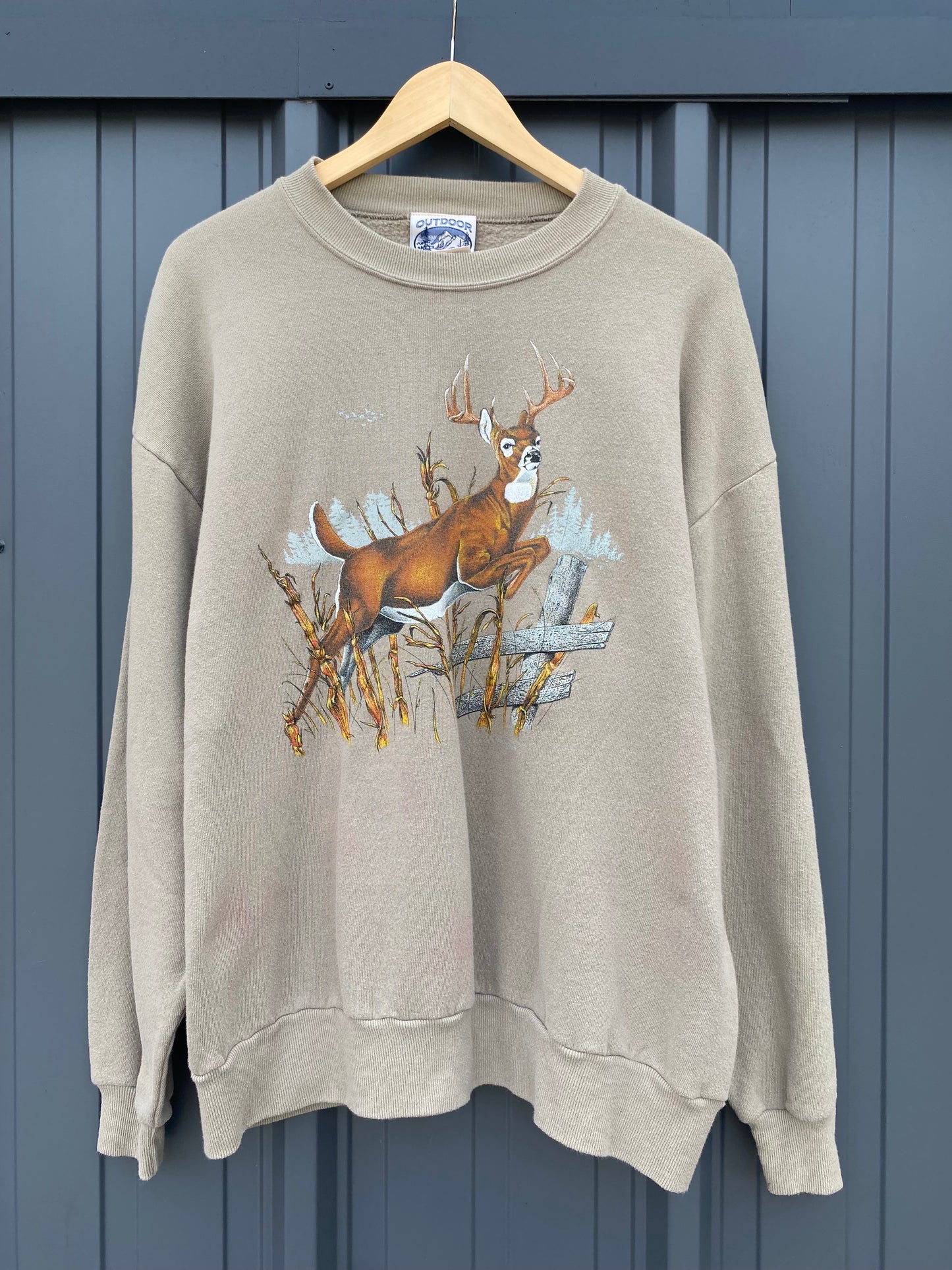 Vintage 90’s Tan Deer Nature Crewneck ( Large )