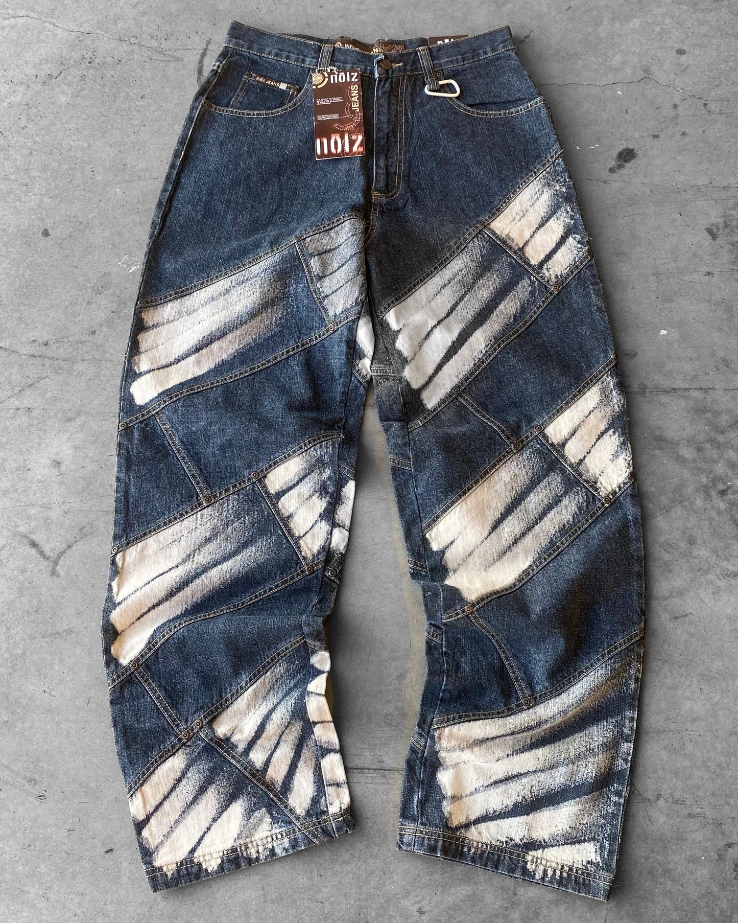 Vintage Y2K Noiz Baggy Painted Mens Denim Jeans (32x34)