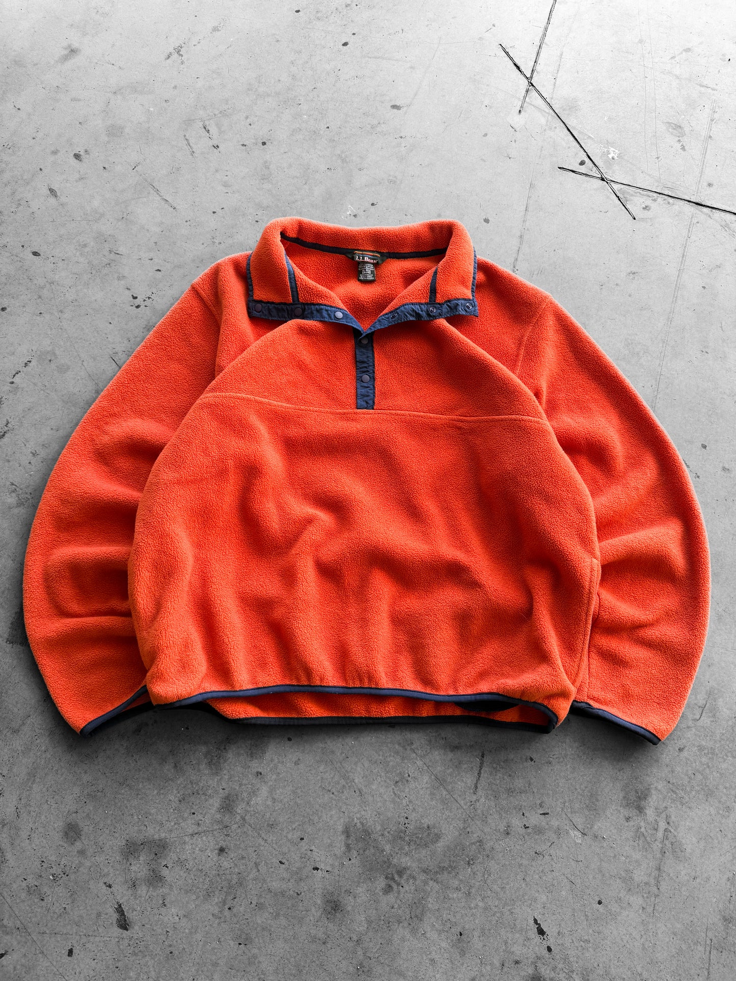 Vintage 1990s L.L.Bean Orange & Navy Fleece ( XL )