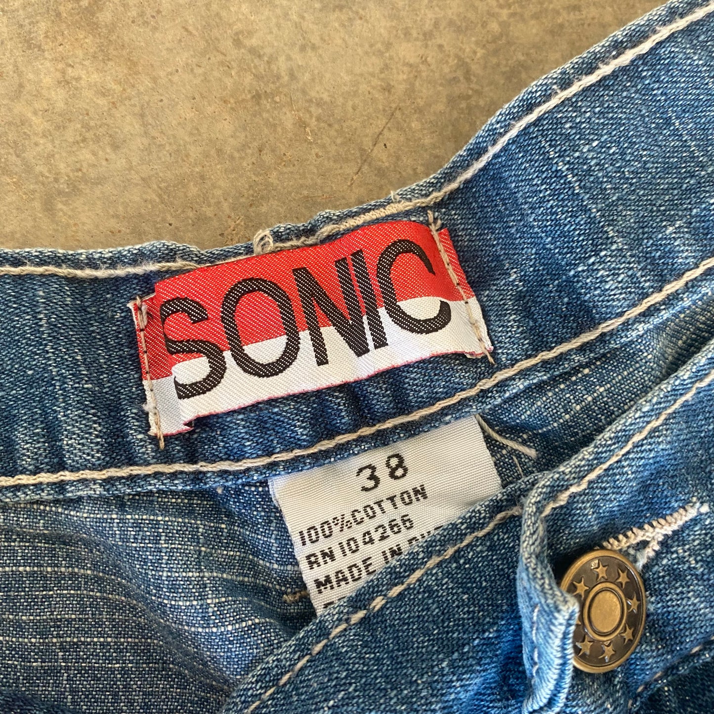 Vintage Y2K Sonic Patchwork Sonic Baggy Mens Jeans (38x32)