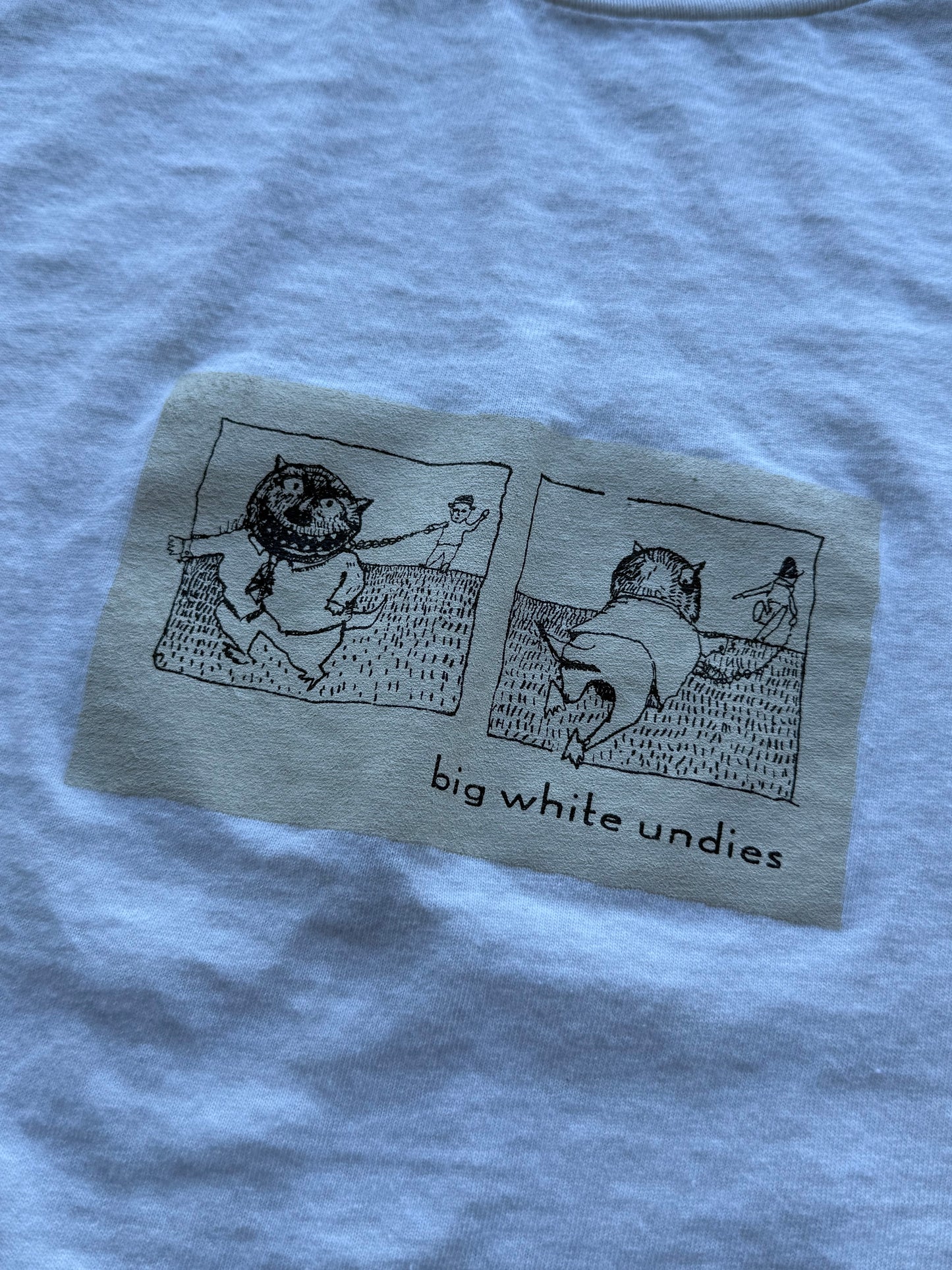 Vintage 90s Big White Undies Band Tee ( XL )