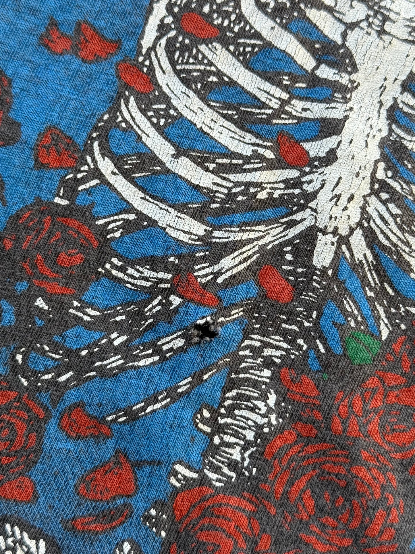 Vintage 1980 Grateful Dead Bertha Skeleton Faded Tour Tee ( Medium )