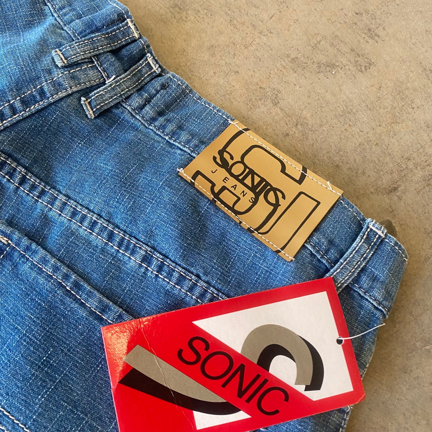 Vintage Y2K Sonic Patchwork Sonic Baggy Mens Jeans (38x32)