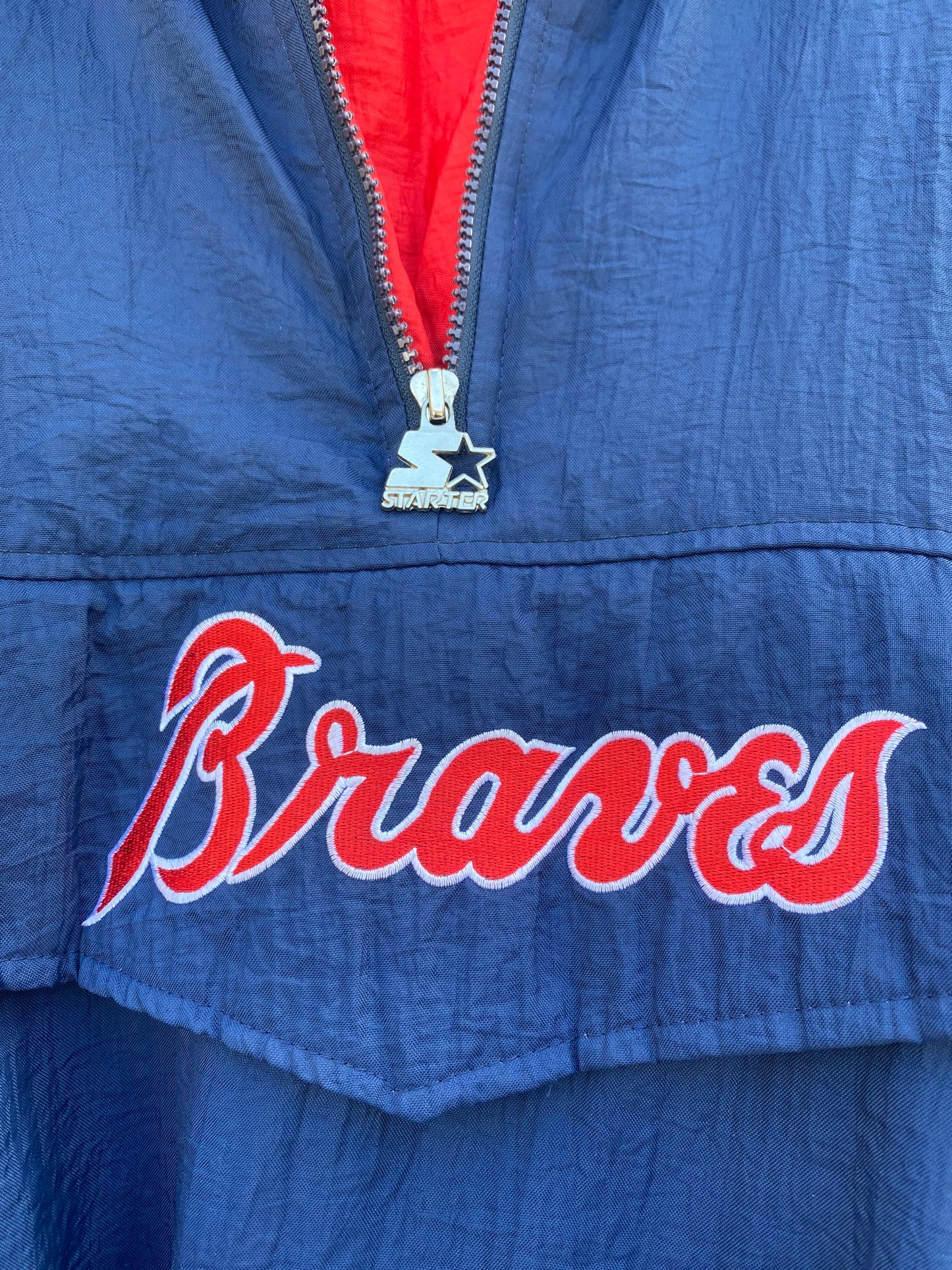 Vintage 90’s Atlanta Braves Starter Quarter Zip Jacket ( XL )