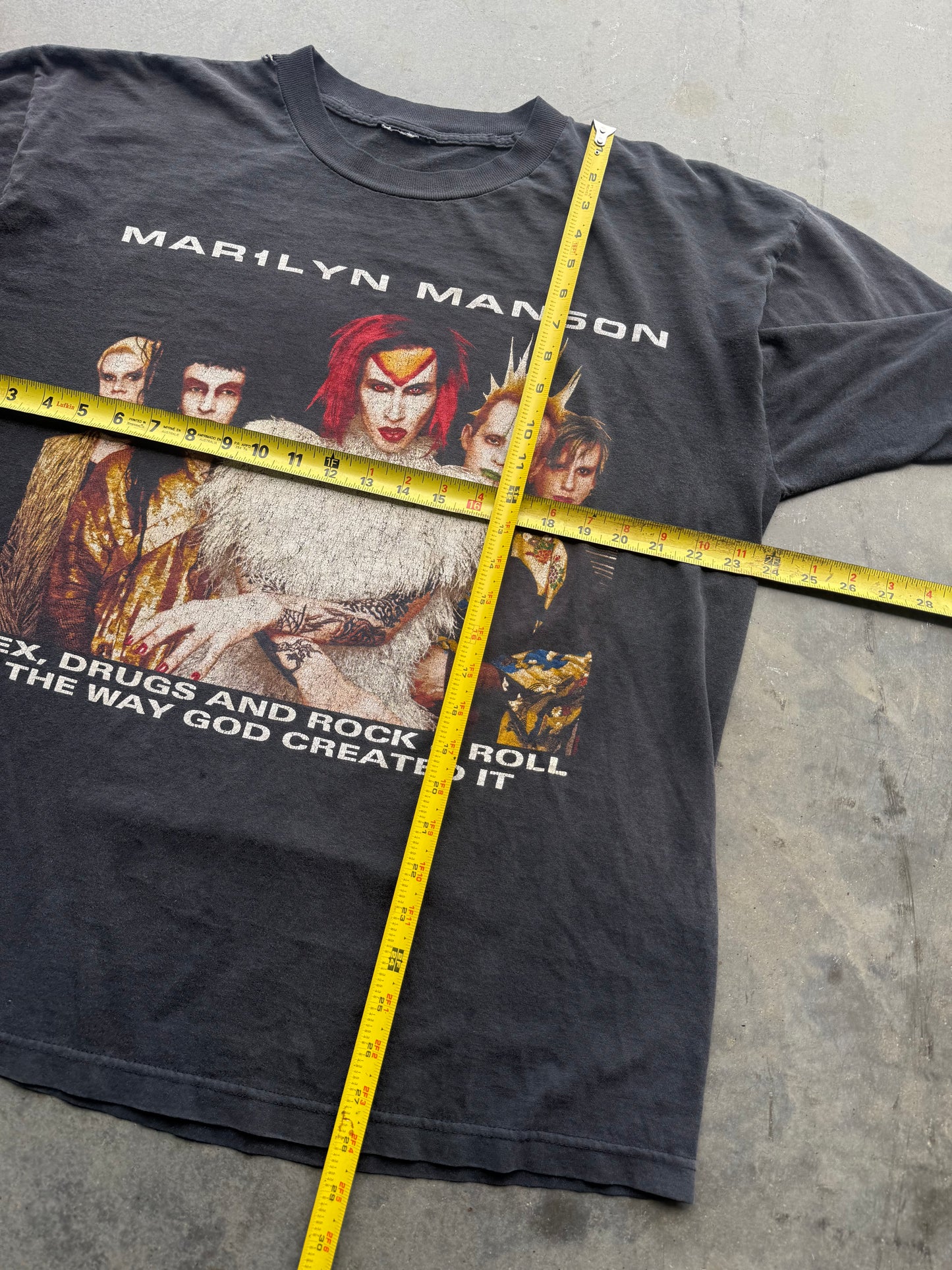 Vintage 1999 Marilyn Manson Rock Is Dead Tour Faded Tee ( XL )