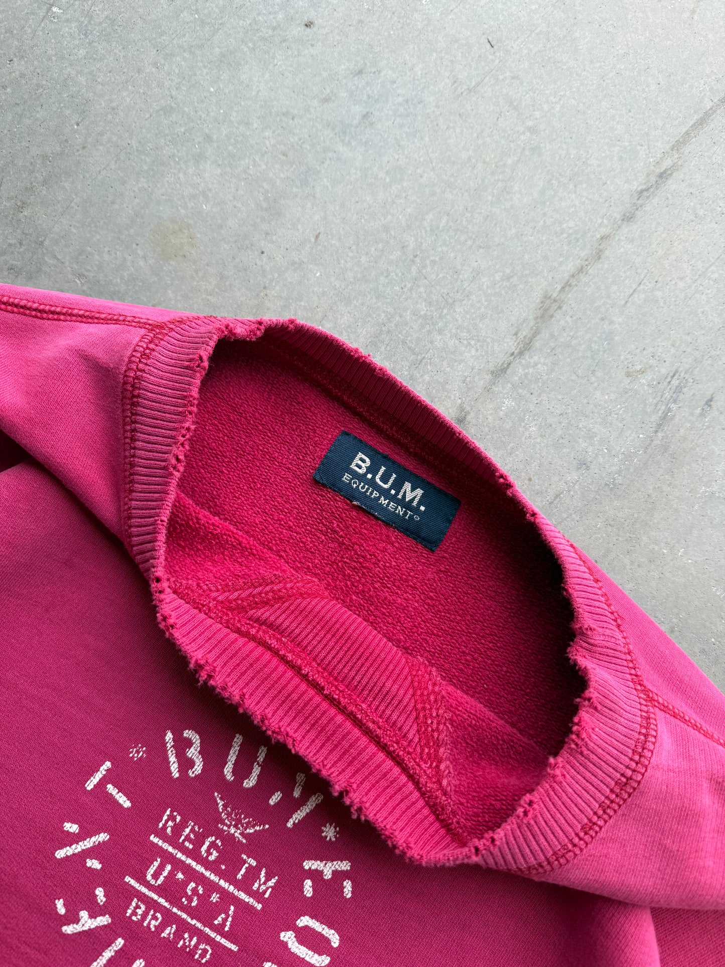 Vintage 1990s B.U.M Equipment Distressed Boxy Sweatshirt ( XL )