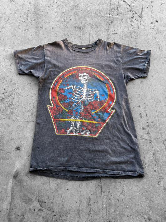 Vintage 1980 Grateful Dead Bertha Skeleton Faded Tour Tee ( Medium )