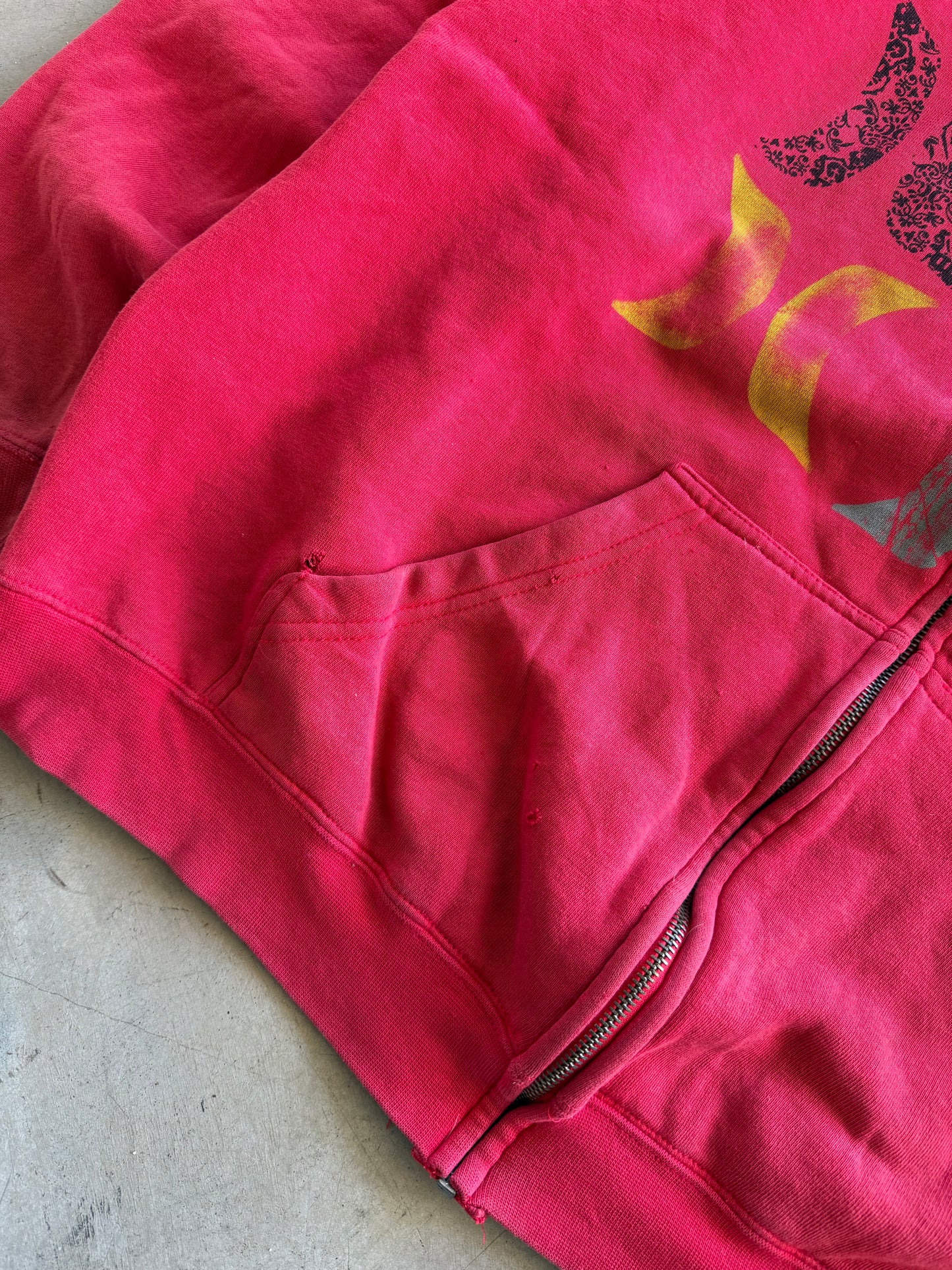 Vintage Y2K Hurley Skate Red Zip Up Hoodie ( Large )