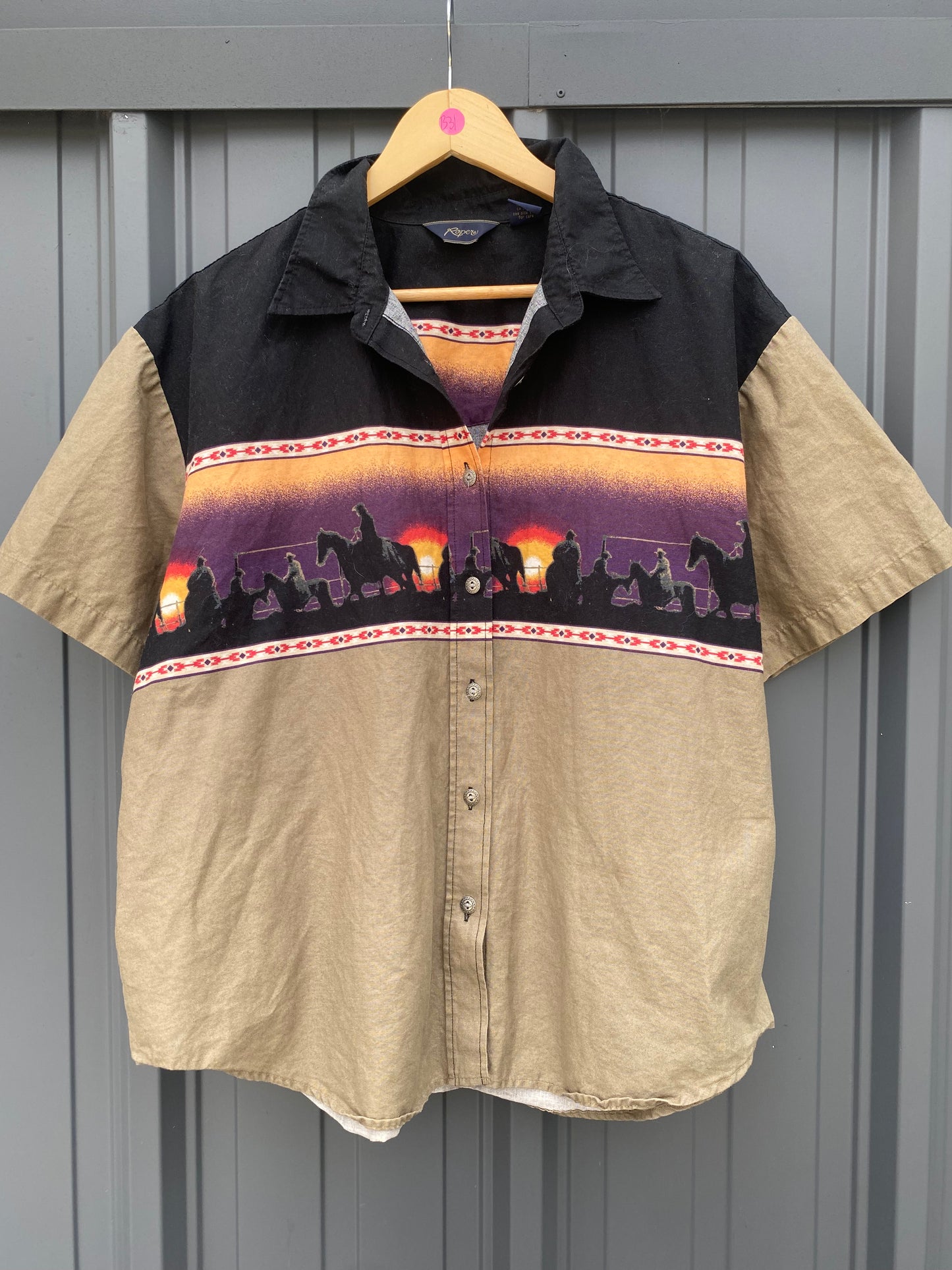 Vintage 90’s Roper Western Sunset Wrap Around Button Up ( XL Fits Best Medium )