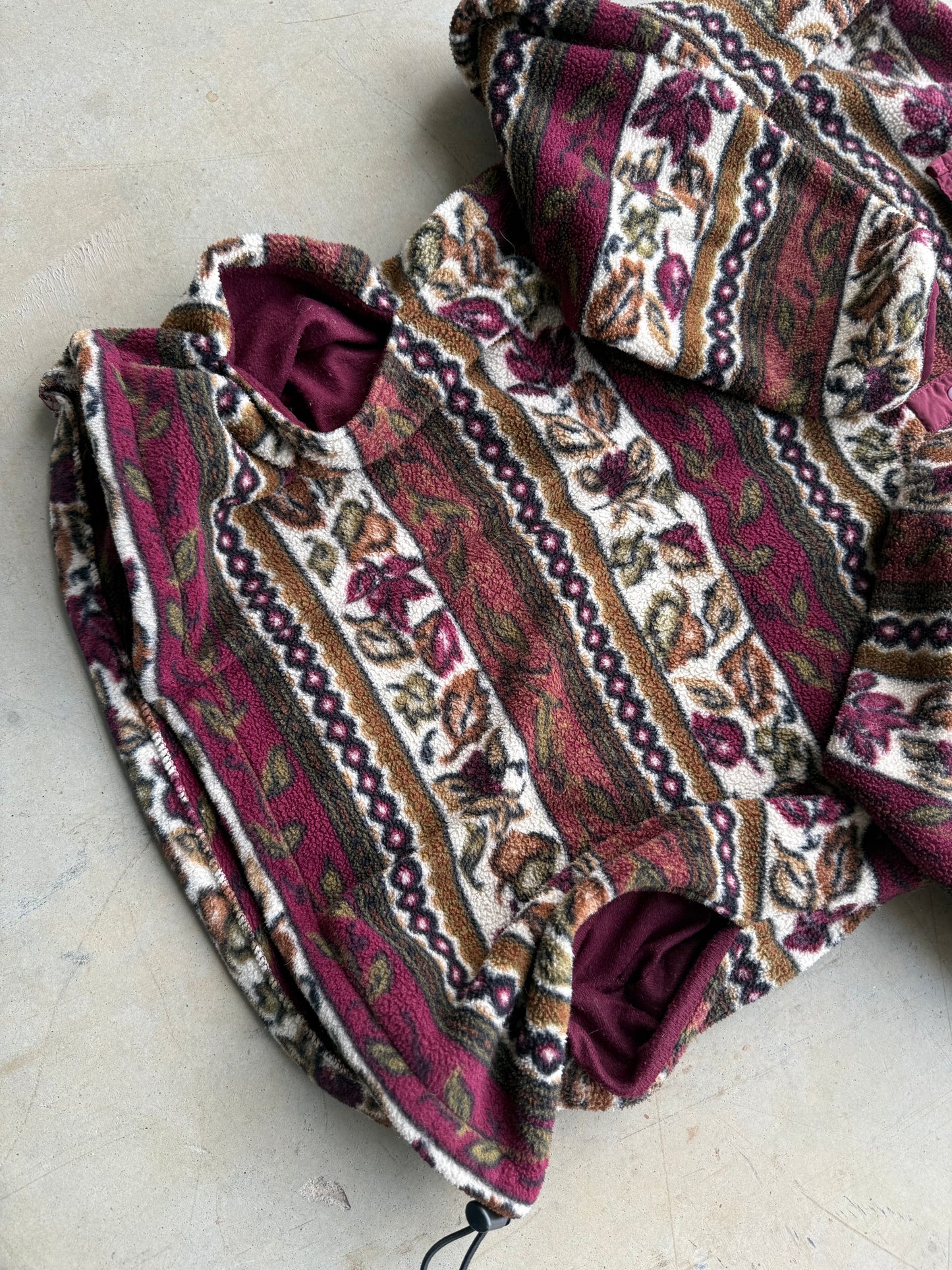 Vintage 90s LL Bean Floral Leaves Fleece ( Wmns Medium )