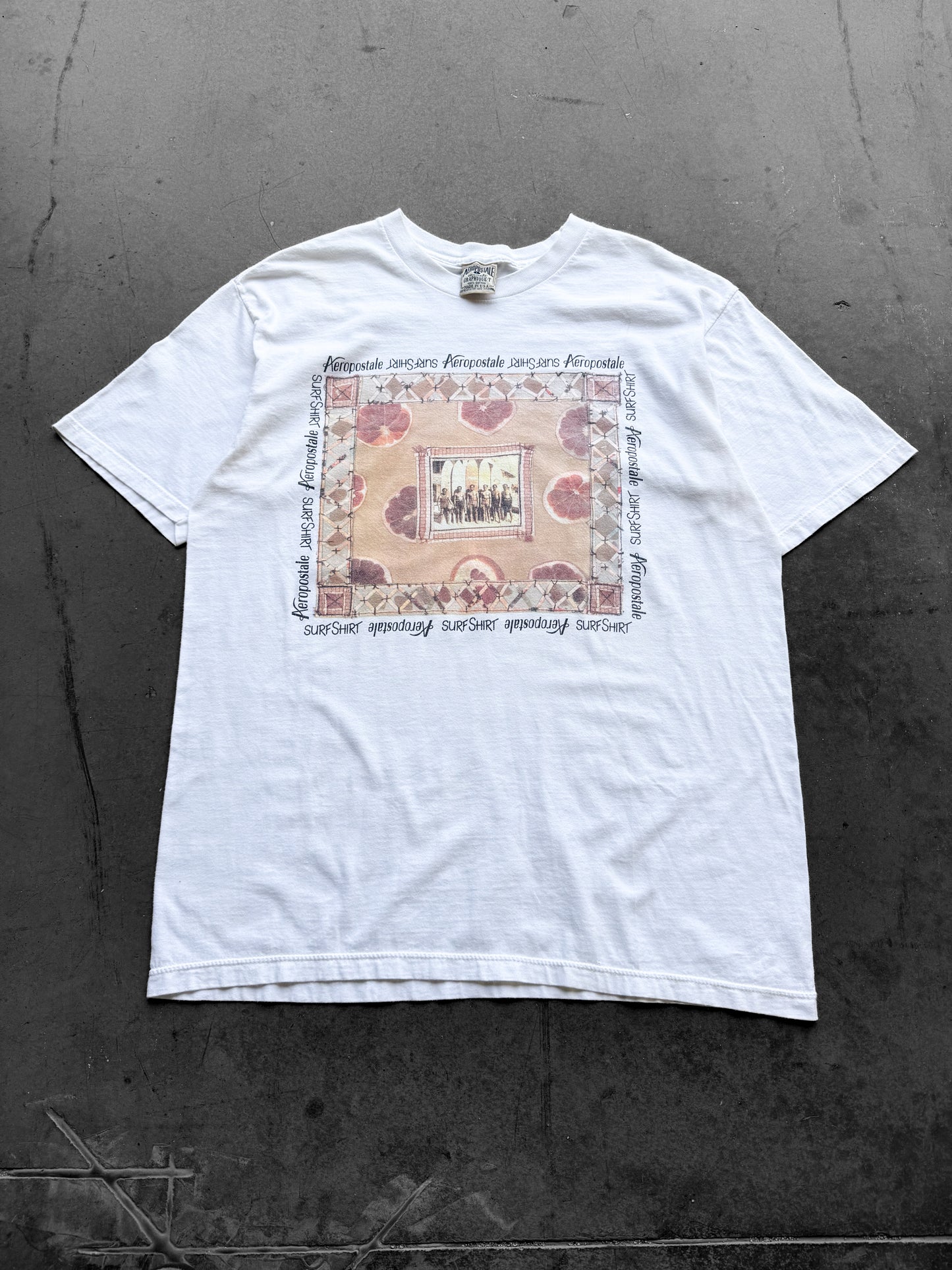 Vintage 1990s Aéropostale Surf Shirt Art Tee ( Large )