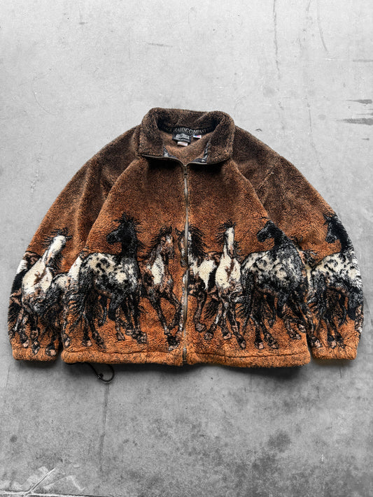 Vintage 1990s Outback Trading Company Horse Fleece ( Medium )