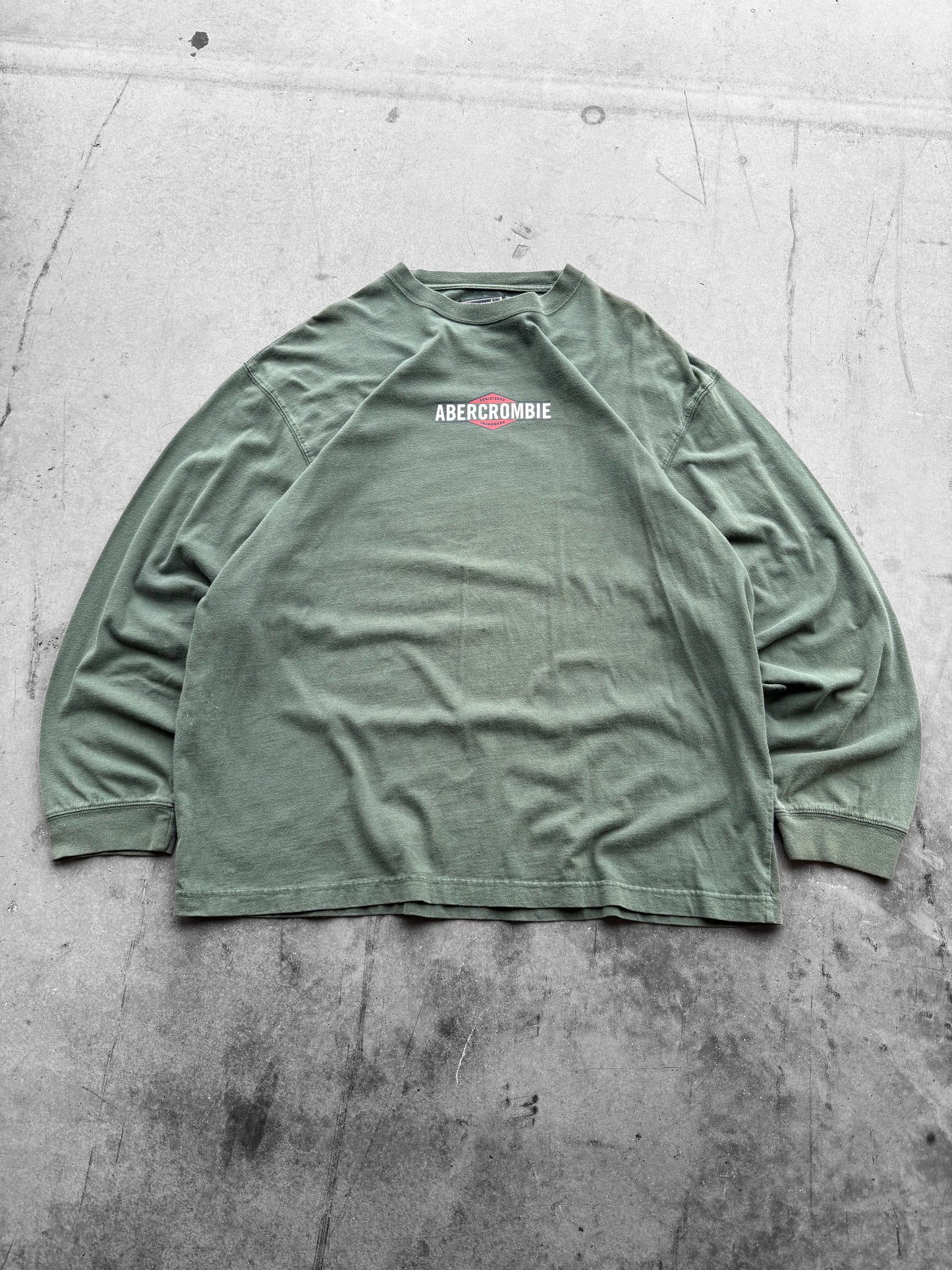 Vintage 2000s Abercrombie & Fitch Long Sleeve Green Tee ( XXL )