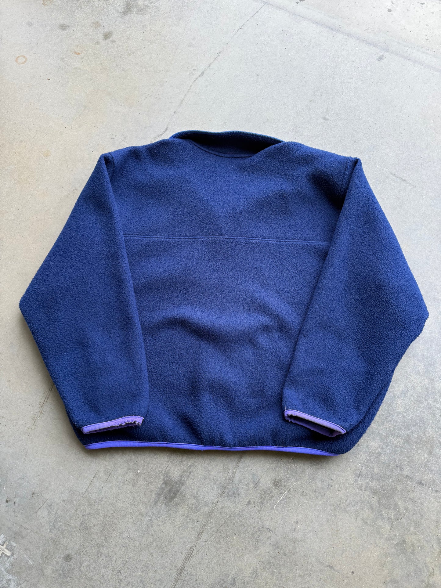 Vintage 1990s L.L.Bean Blue & Purple Quarter Snap Fleece ( XL )