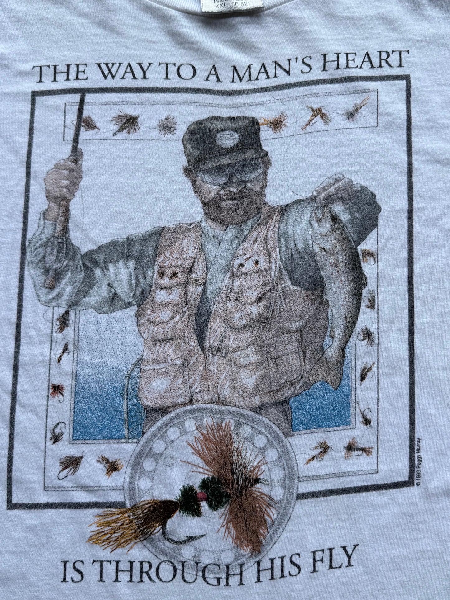 Vintage 1990s The Way To A Man’s Heart Fishing Tee ( XXL )