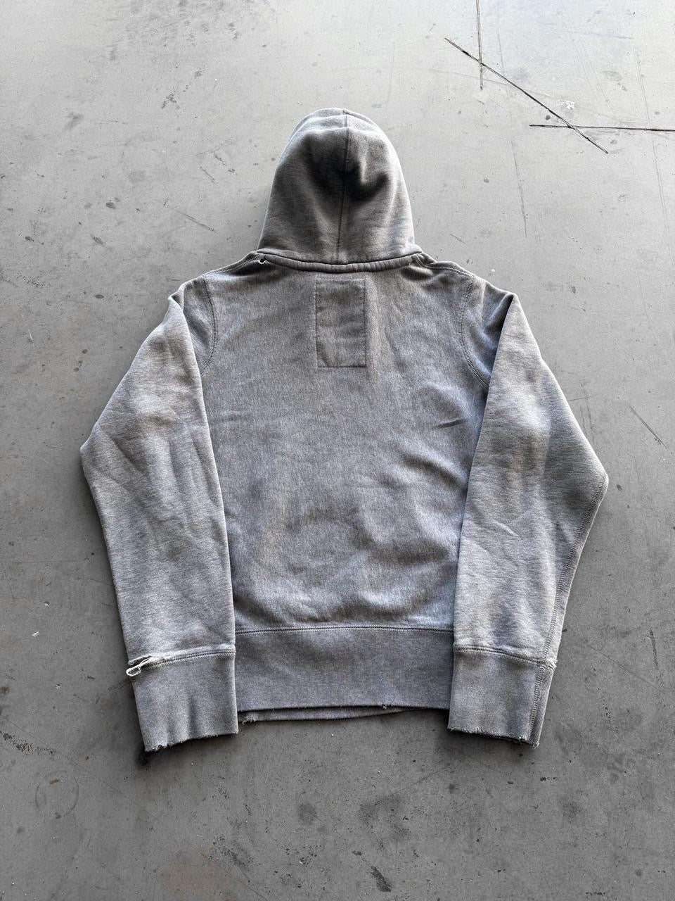 Vintage Early 2000s Abercrombie & Fitch Distressed Grey Hoodie ( Medium )