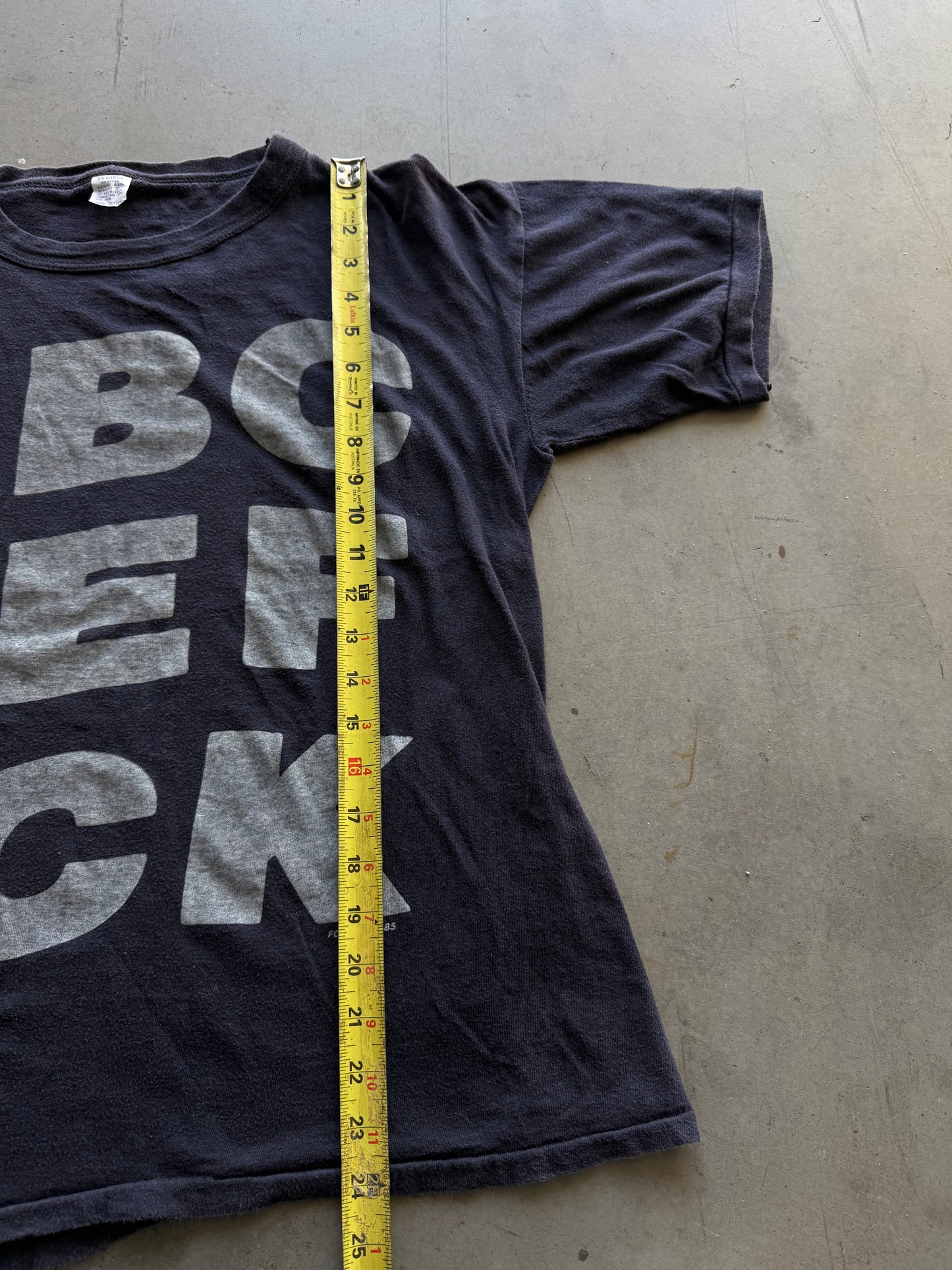 Vintage 1980s ABCDEFUCK Faded Black Tee ( Large )