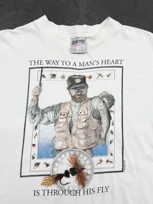 Vintage 1990s The Way To A Man’s Heart Fishing Tee ( XXL )