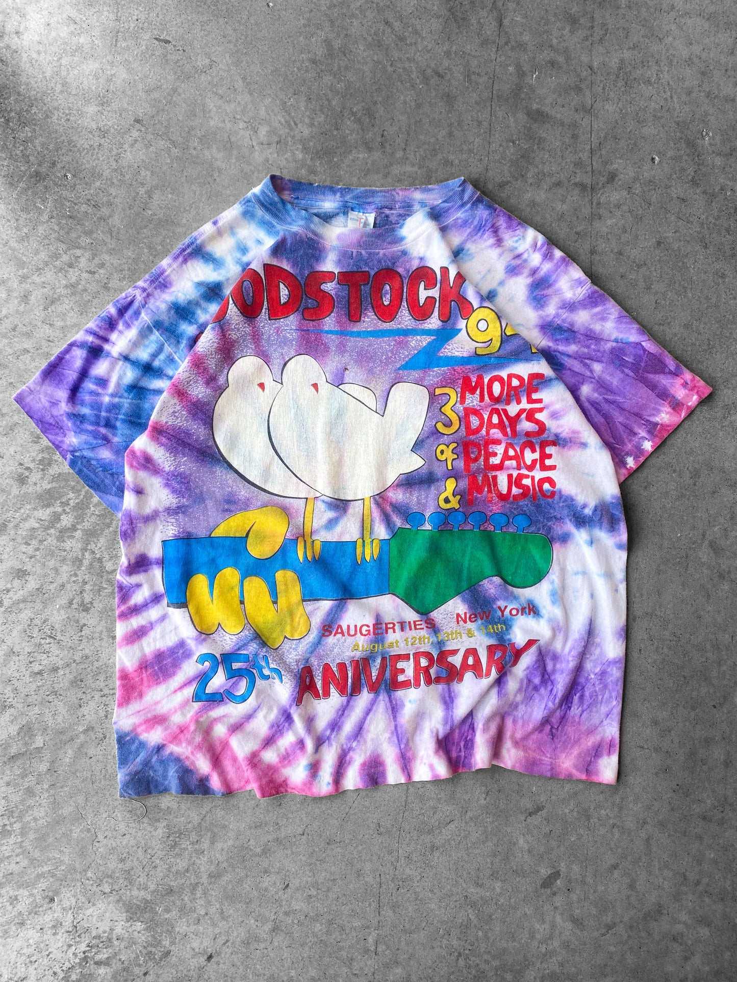 Vintage 1994 Woodstock Tie Dye Bootleg Tee ( XL )