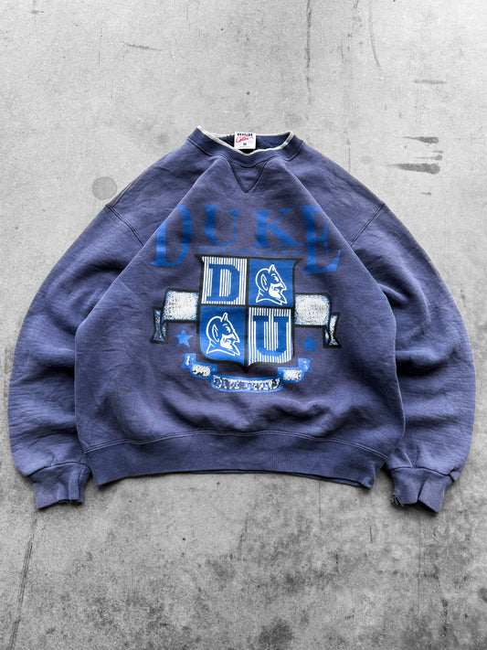 Vintage 1990s Duke University Faded Blue Sweatshirt ( Medium )