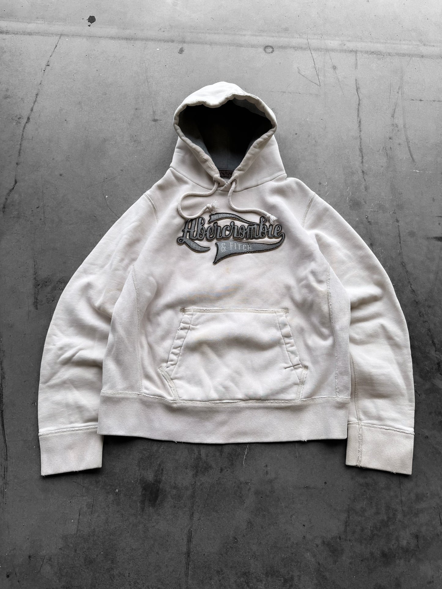 Vintage Y2K Heavyweight Abercrombie & Fitch Embroidered Mens Hoodie (  Large )