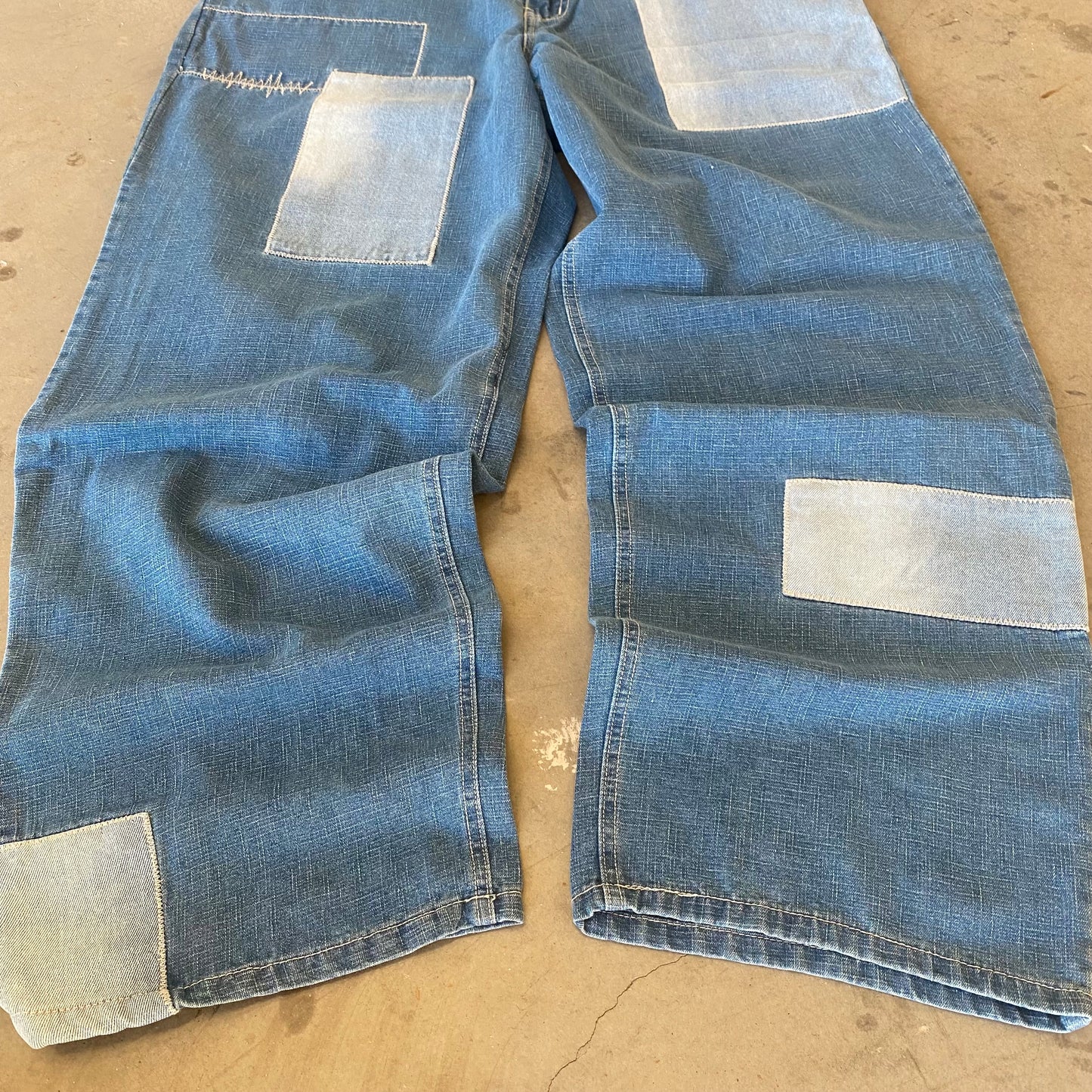 Vintage Y2K Sonic Patchwork Sonic Baggy Mens Jeans (38x32)