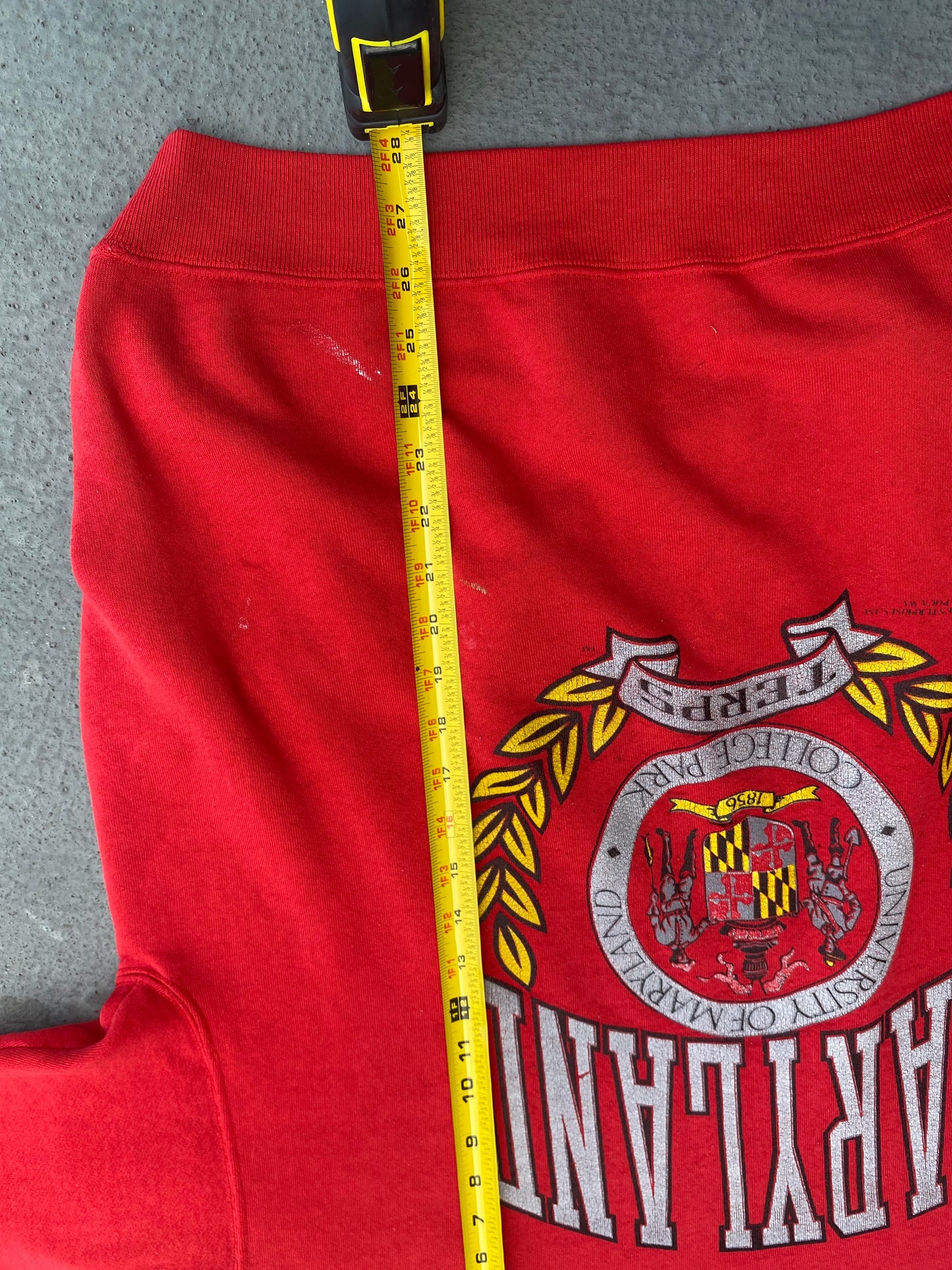 Vintage 1991 Maryland Terps Red Distressed Crewneck ( XL )