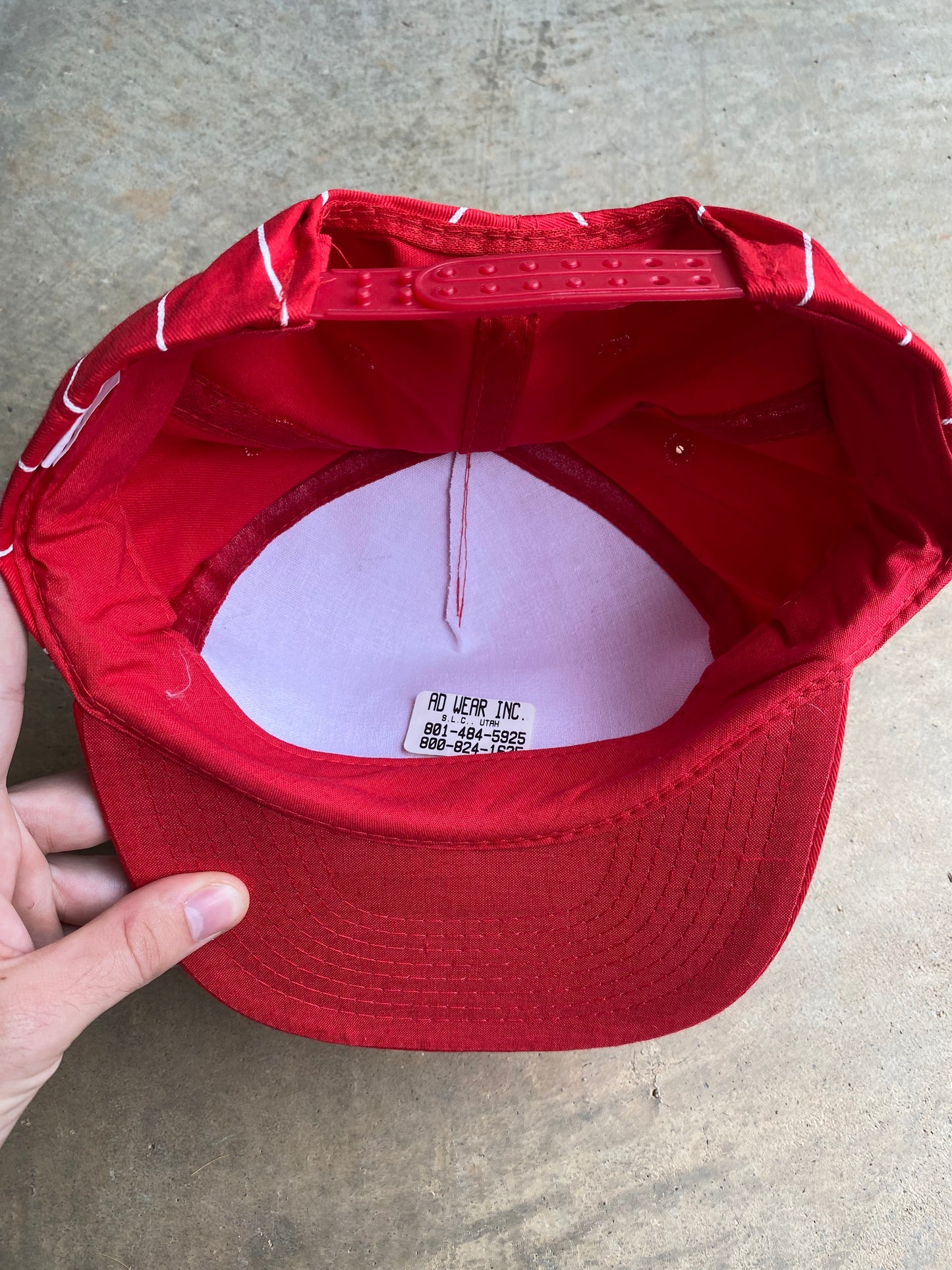 Vintage 80’s / 90’s Trojan Explosives Red Pinstripe Snapback