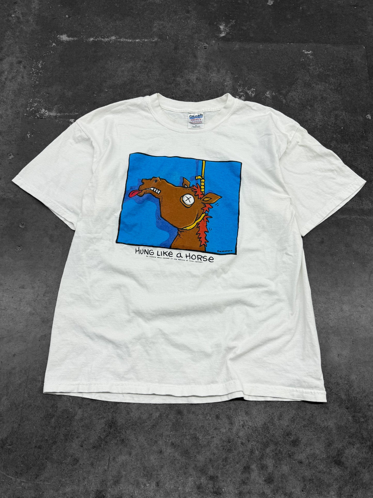 Vintage 2000s Hung Like A Horse Funny Sex Tee ( XL )