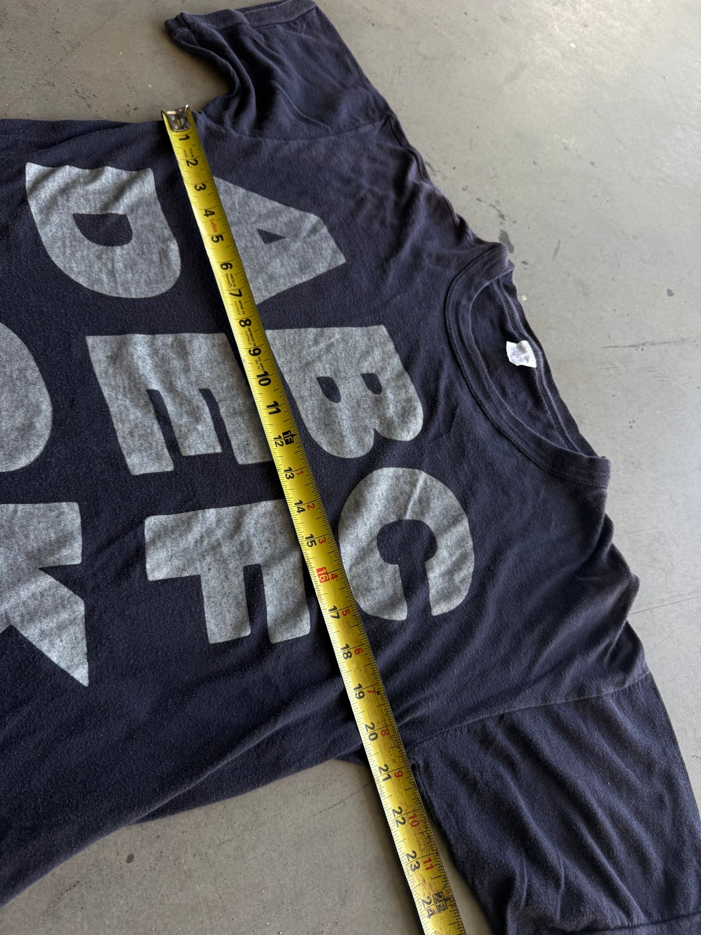 Vintage 1980s ABCDEFUCK Faded Black Tee ( Large )