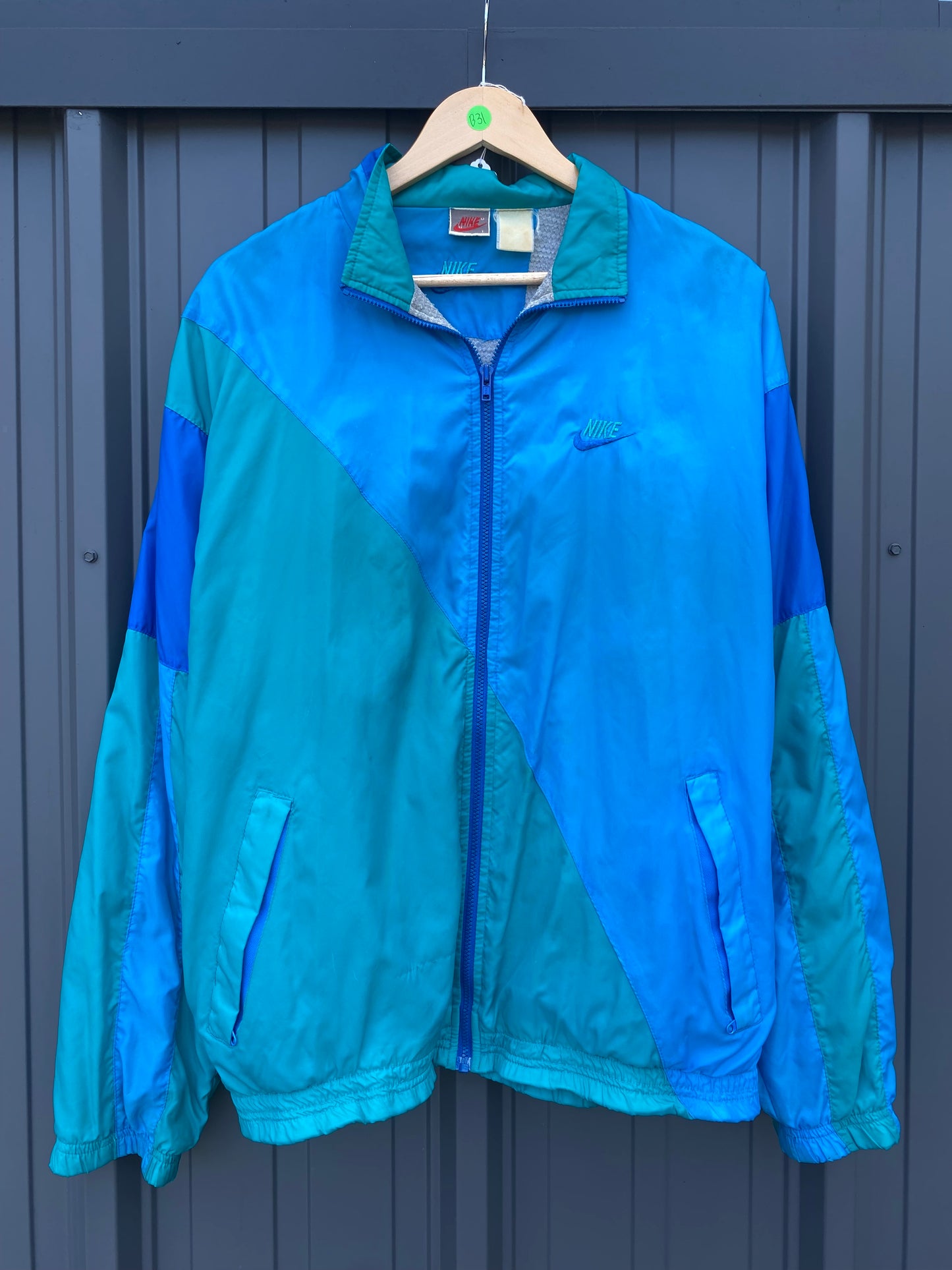 Vintage 90’s Nike Green & Blue Windbreaker Jacket ( Large )