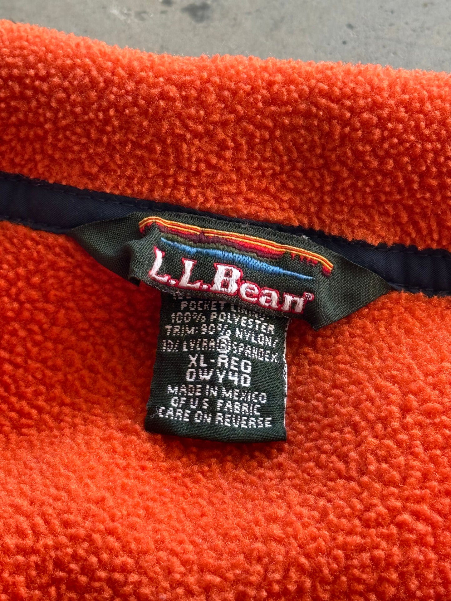 Vintage 1990s L.L.Bean Orange & Navy Fleece ( XL )