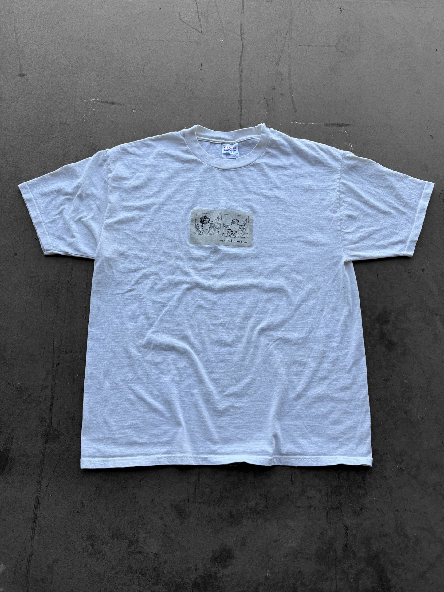 Vintage 90s Big White Undies Band Tee ( XL )