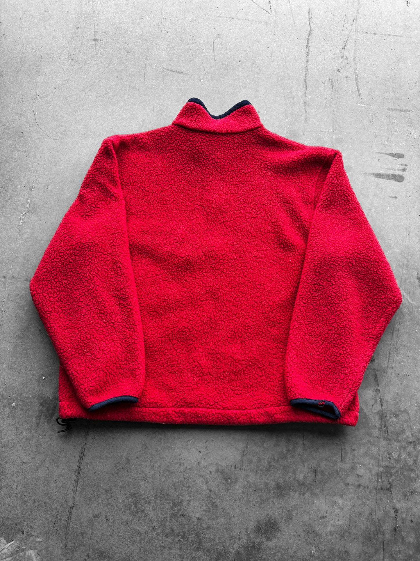 Vintage 1990s LL Bean Fuzzy Quarter Zip Red Fleece