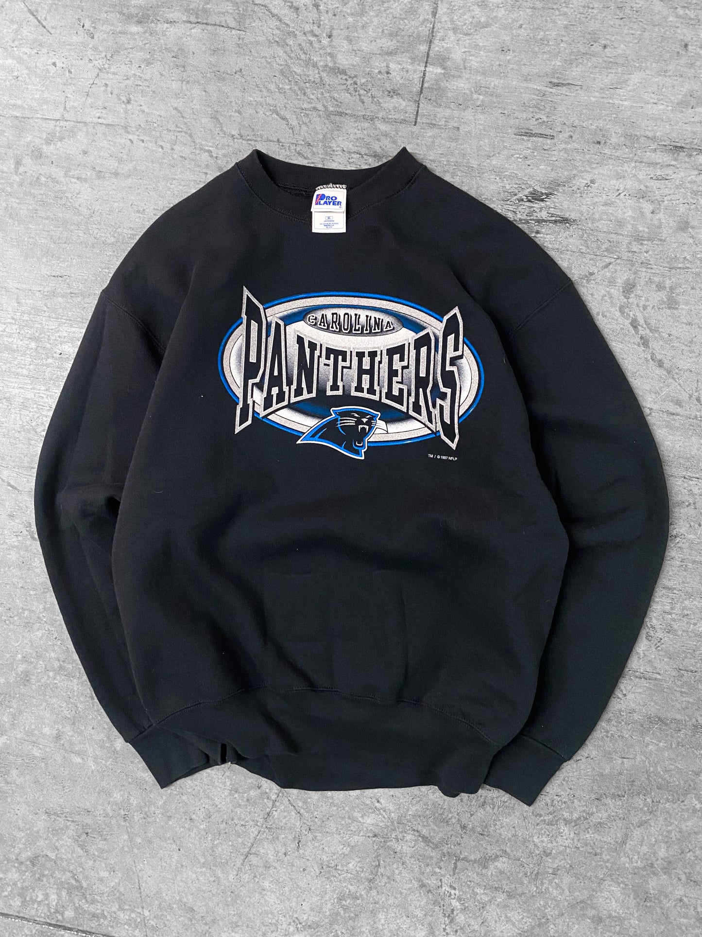 Vintage 1997 Carolina Panthers Black Crewneck ( XL )