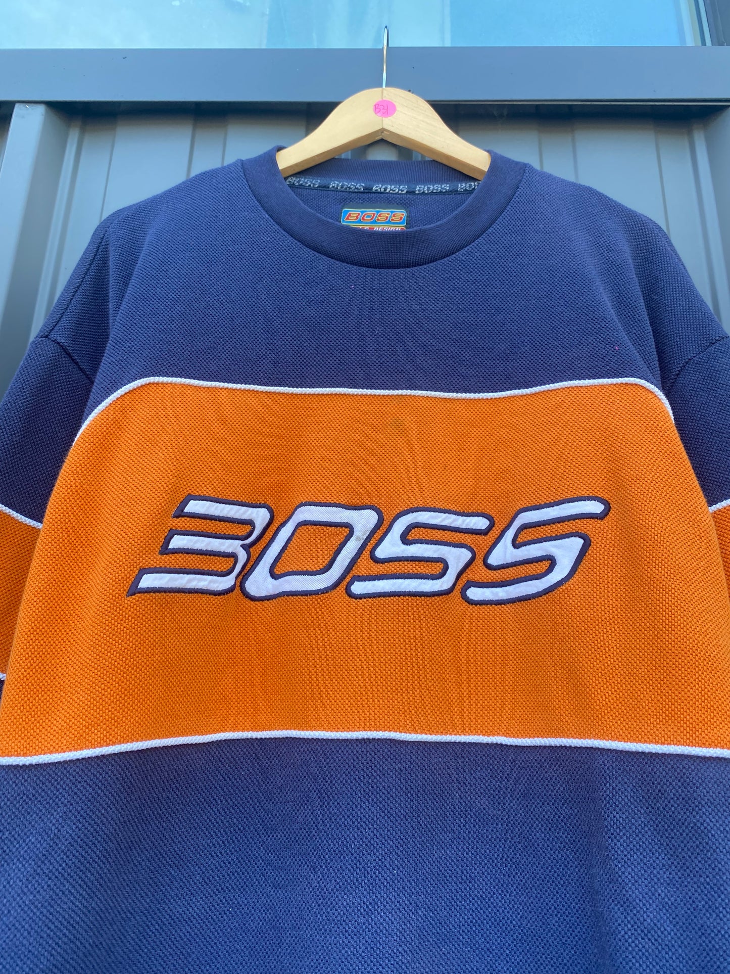 Vintage 90’s BOSS Orange & Navy Pullover Crewneck ( XXL )