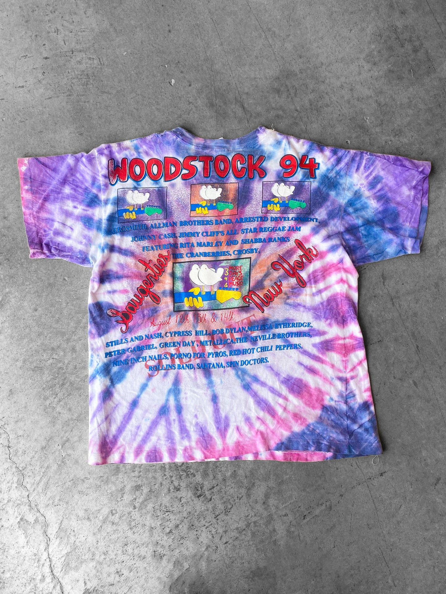 Vintage 1994 Woodstock Tie Dye Bootleg Tee ( XL )