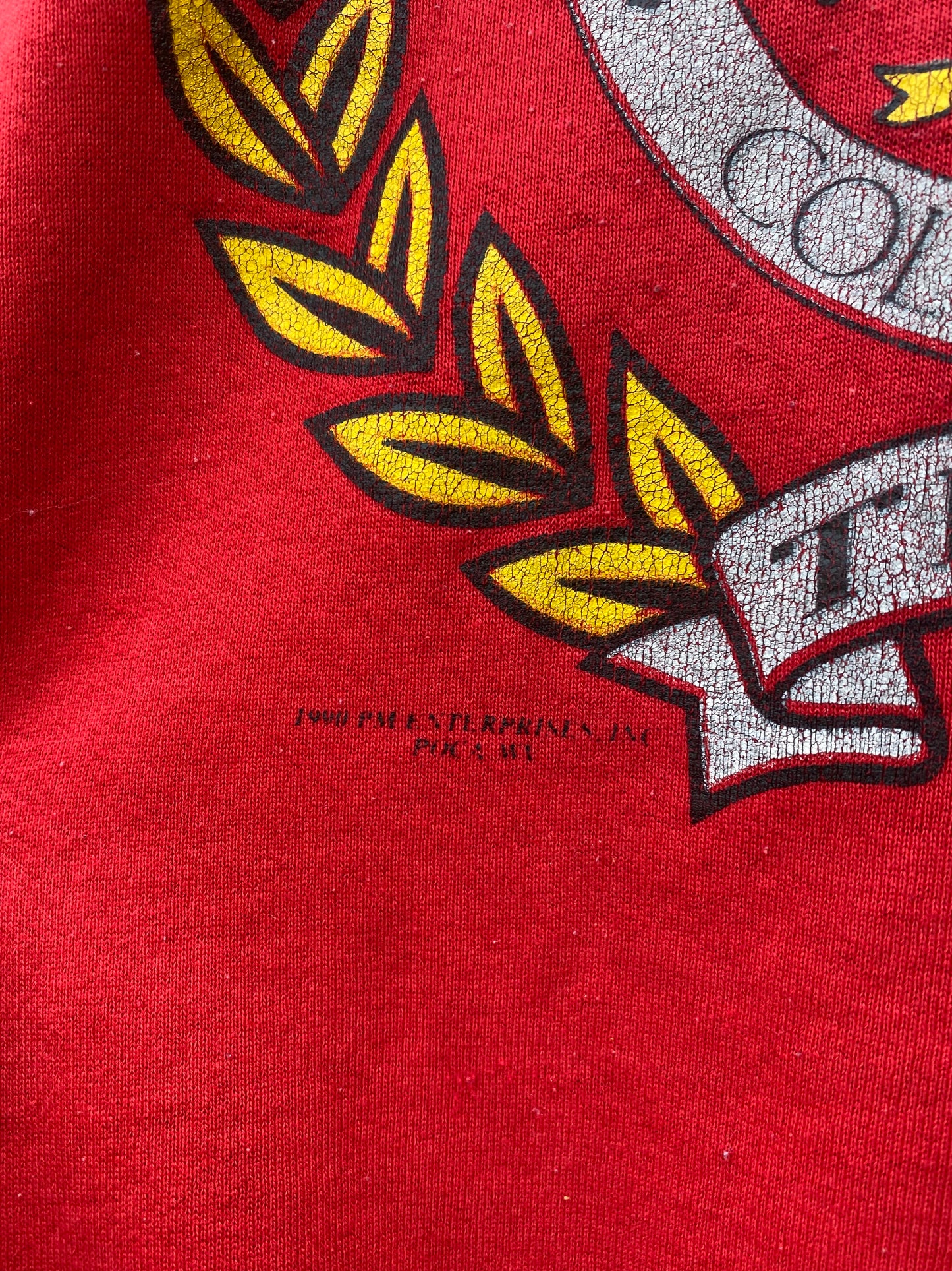 Vintage 1991 Maryland Terps Red Distressed Crewneck ( XL )