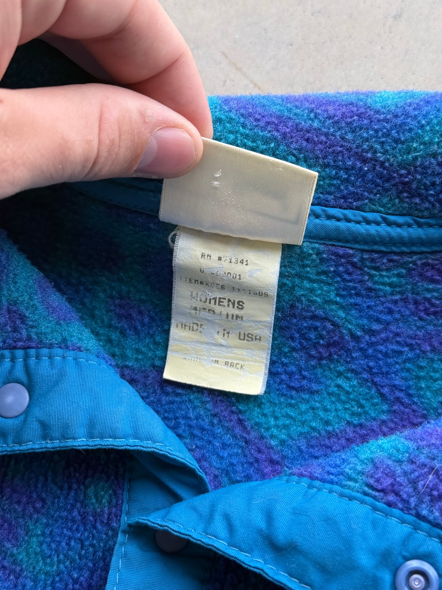 Vintage 90s LL Bean Blue & Purple Fleece ( Wmns Medium )