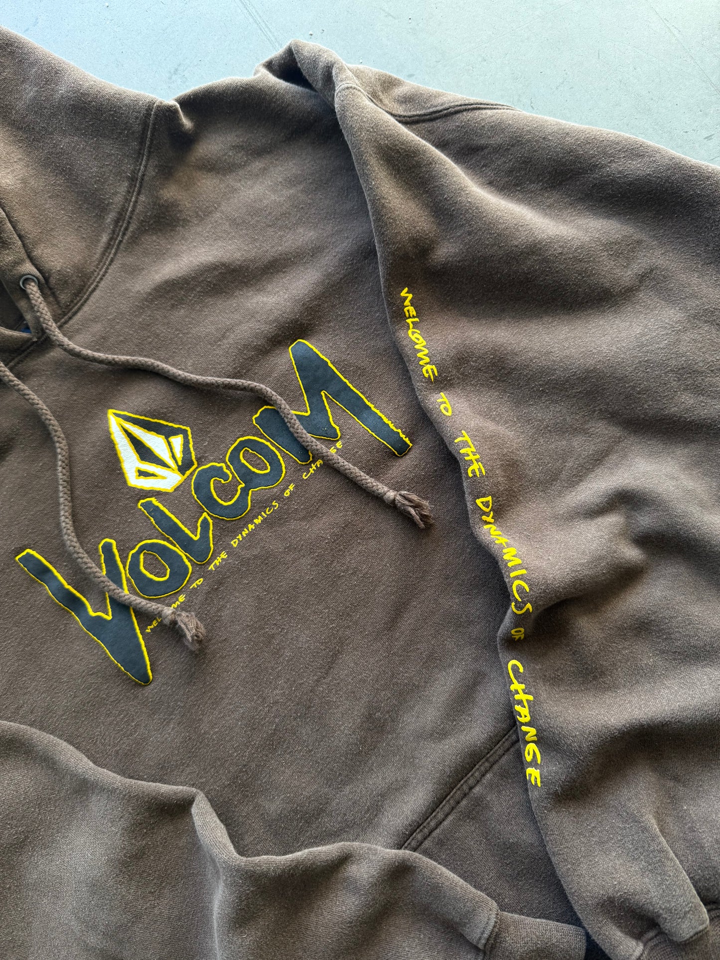 Vintage 2000s Volcom Brown Skate Y2K Hoodie ( XL )