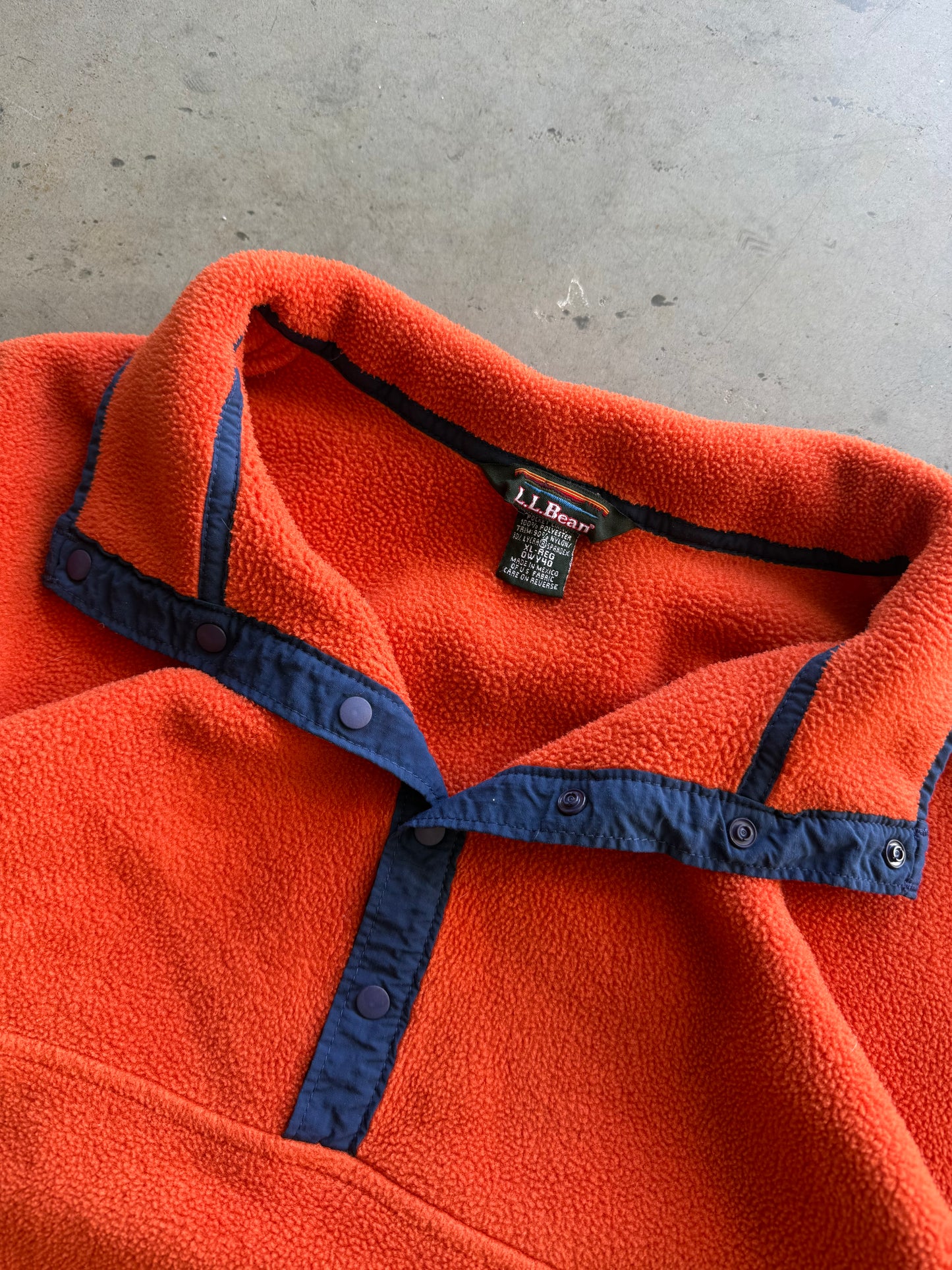 Vintage 1990s L.L.Bean Orange & Navy Fleece ( XL )