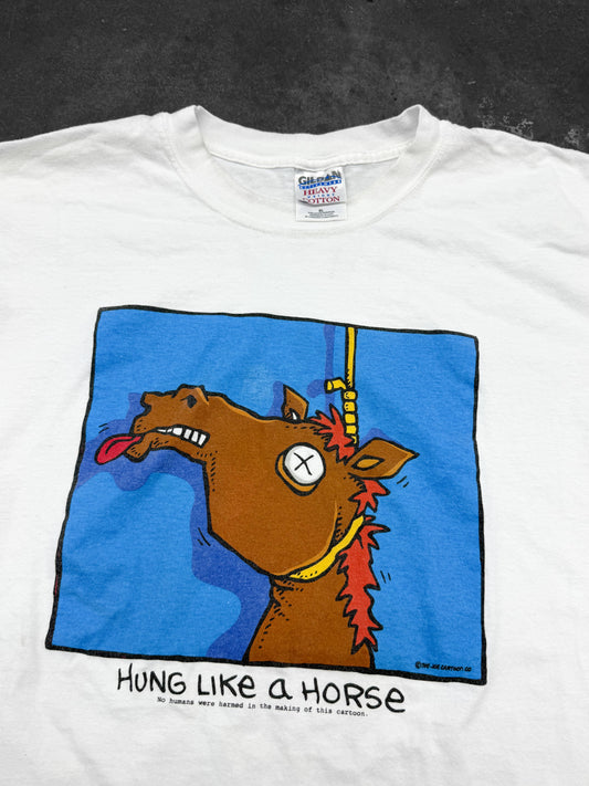 Vintage 2000s Hung Like A Horse Funny Sex Tee ( XL )