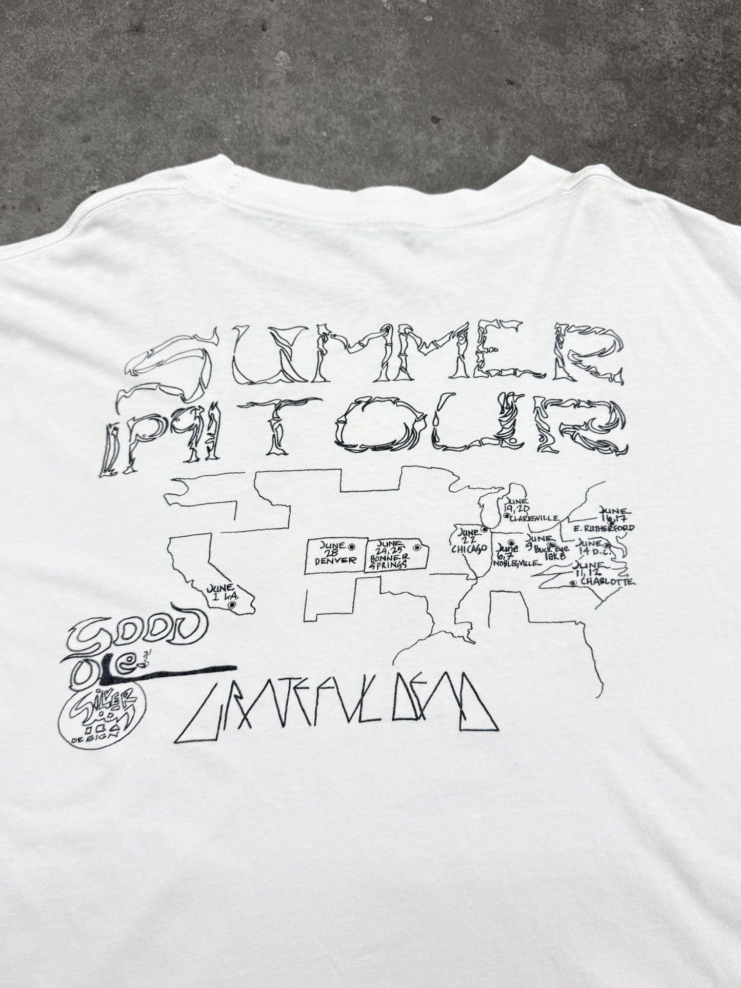 Vintage 1991 Grateful Dead Summer Tour Cat In The Hat Bootleg Tee ( Boxy XL )